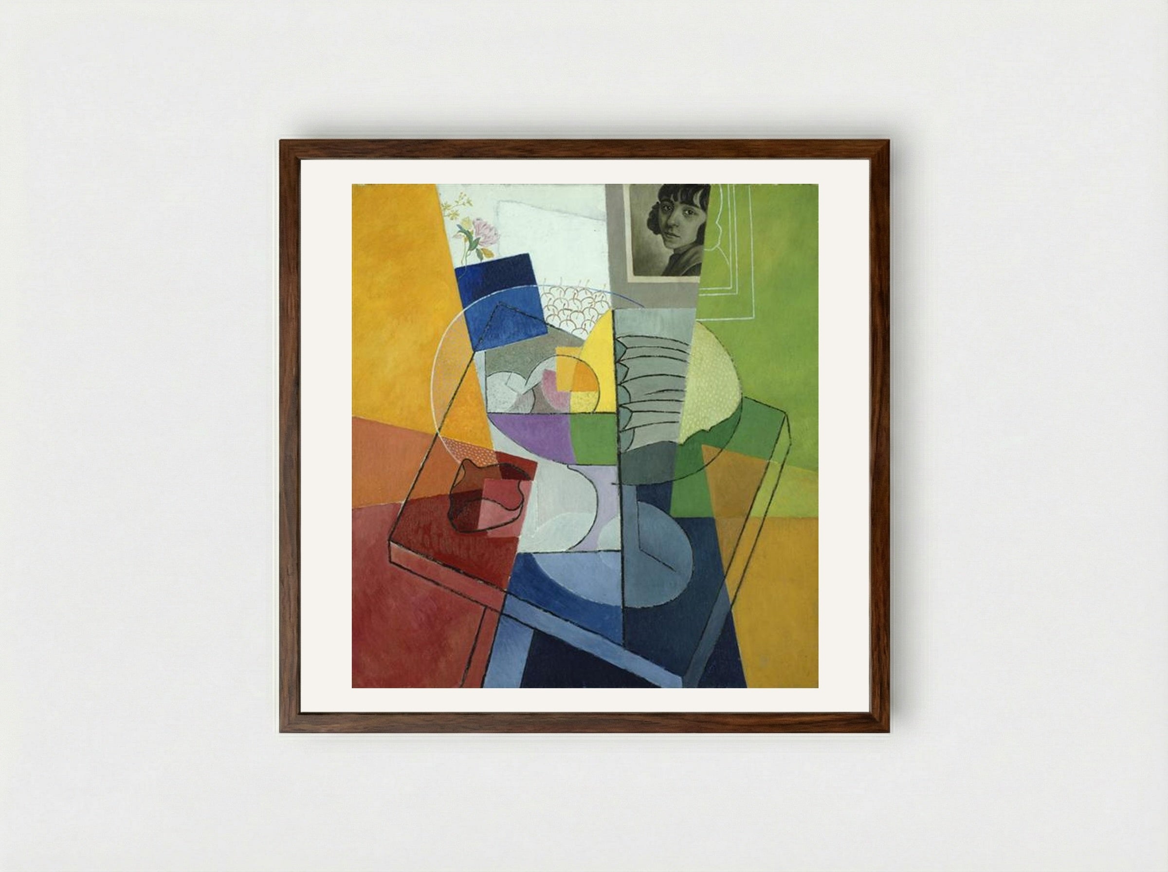 Still Life. Centrifugal Expansion of Colors - Gino Severini - Framed Print Dark Wood