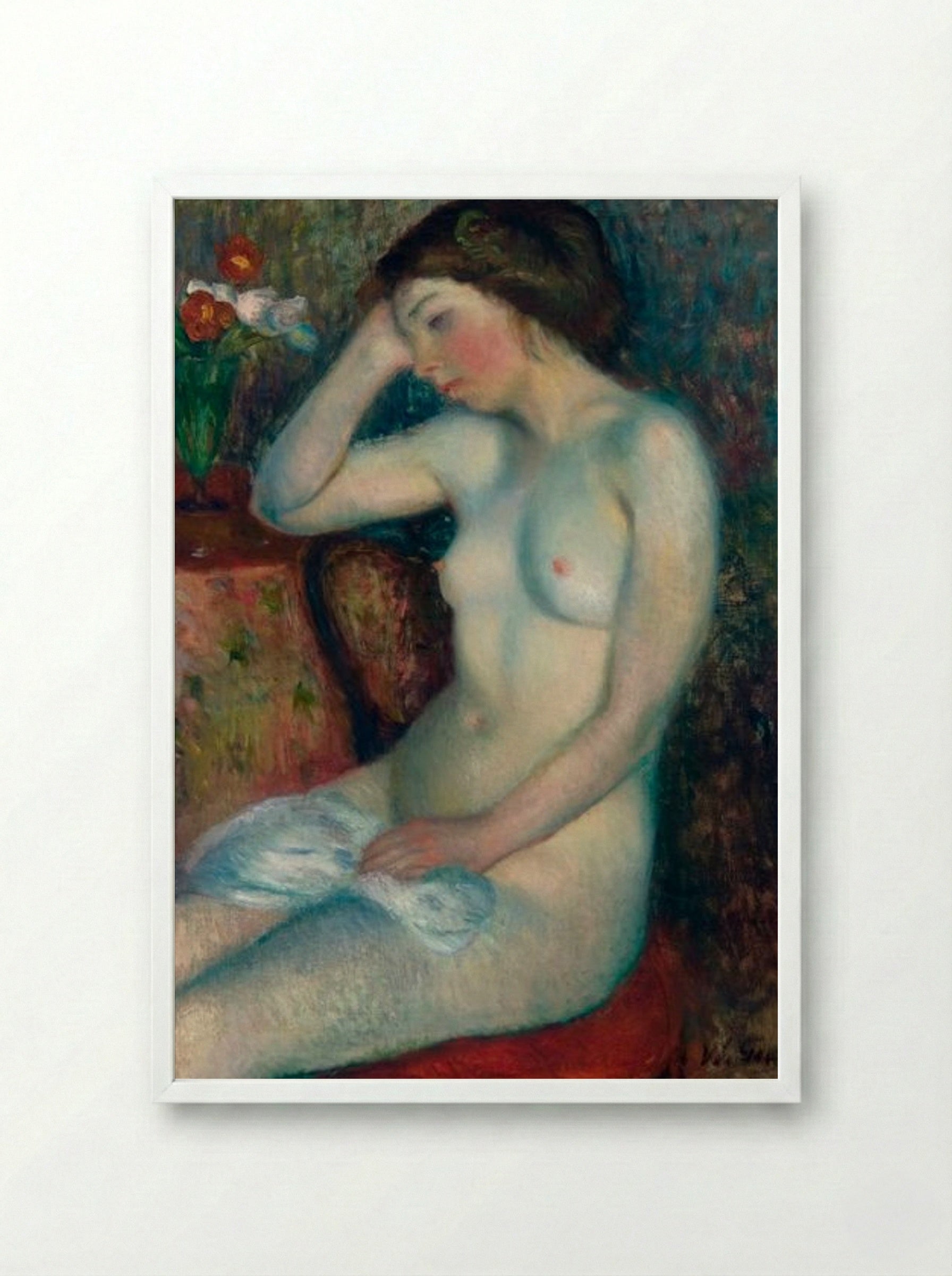 Sleeping Girl - William James Glackens - Framed Print White