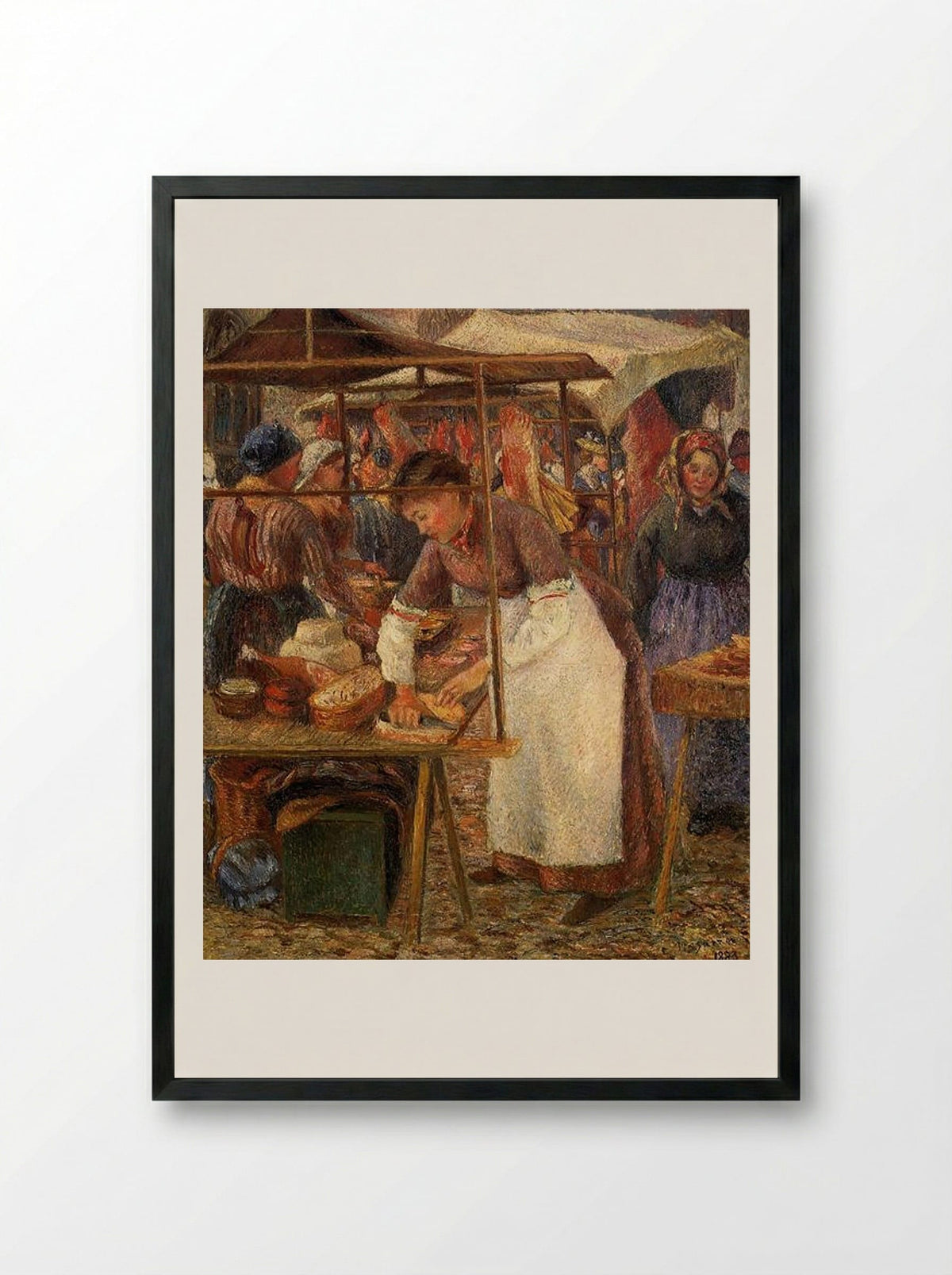 The Pork Butcher - Camille Pissarro - Framed Print Black