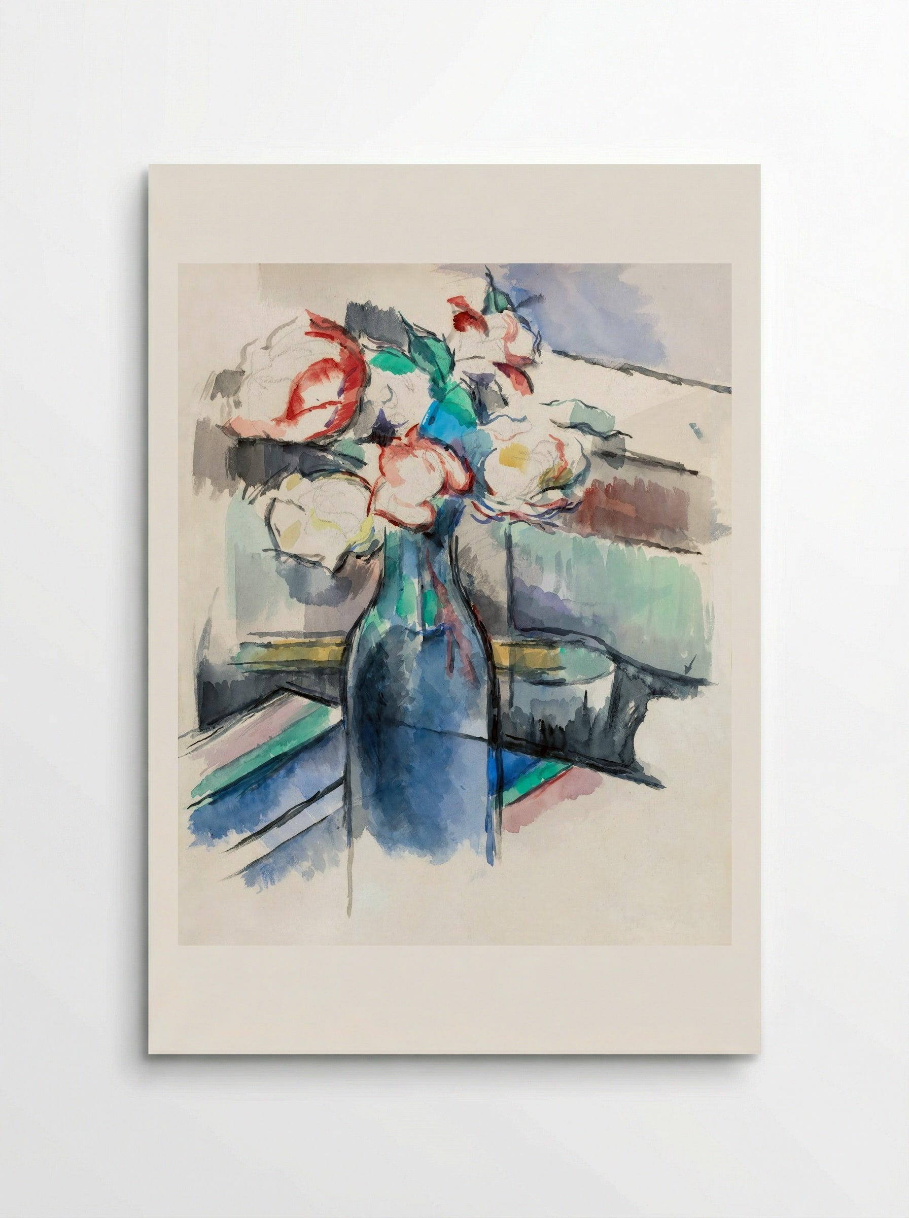 Roses in a Bottle - Paul Cézanne - Poster