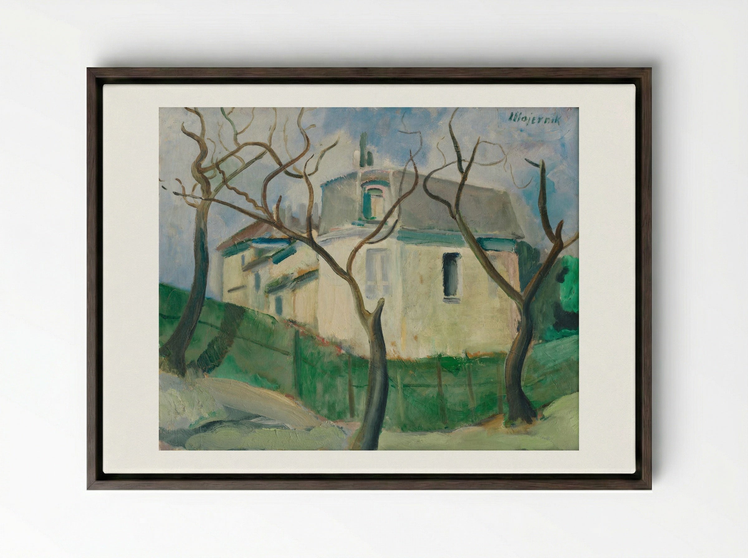 Villa in the Garden - Cyprián Majerník - Framed Canvas Dark Wood