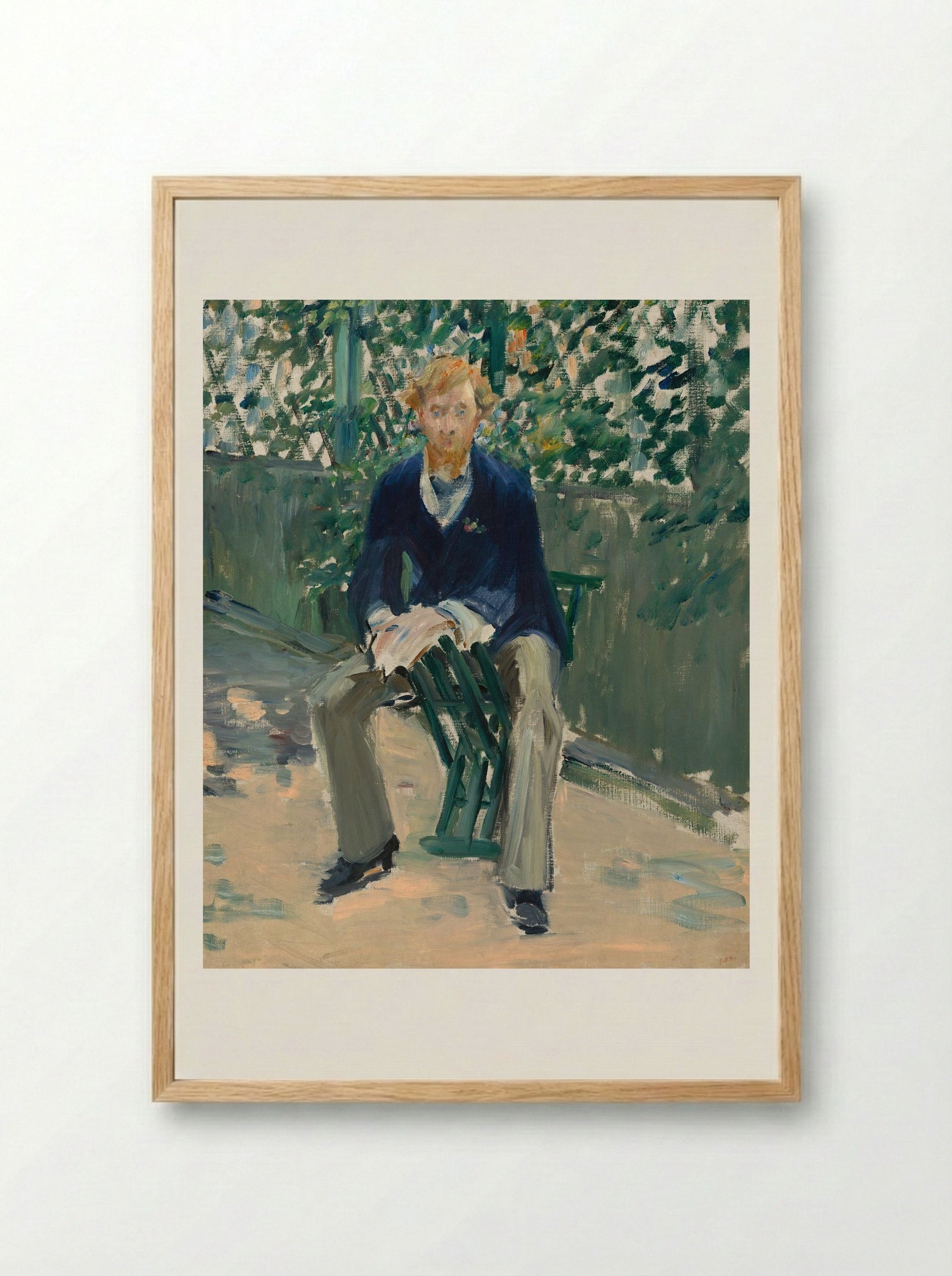 George Moore in the Artist's Garden - Édouard Manet - Framed Print Wood
