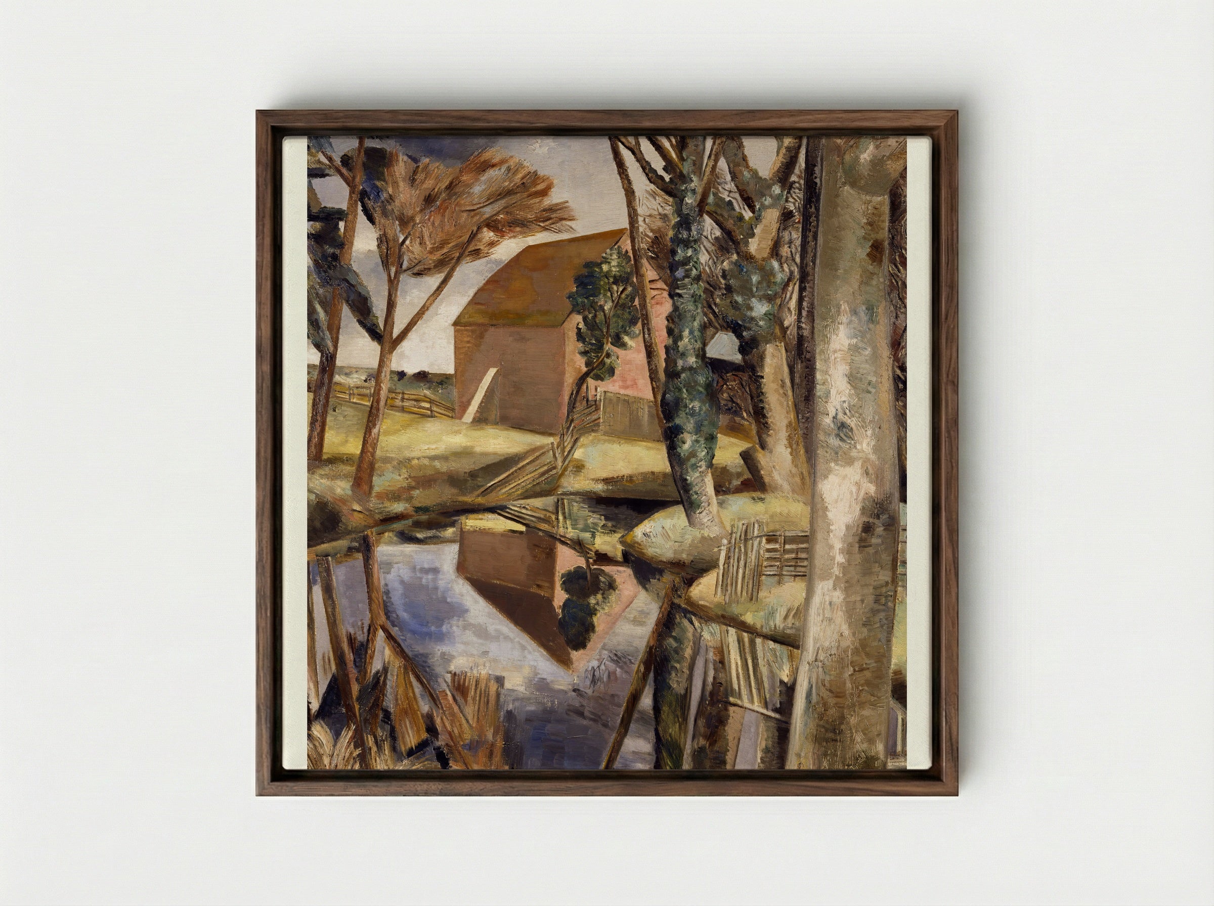 Oxenbridge Pond - Paul Nash - Framed Canvas Dark Wood