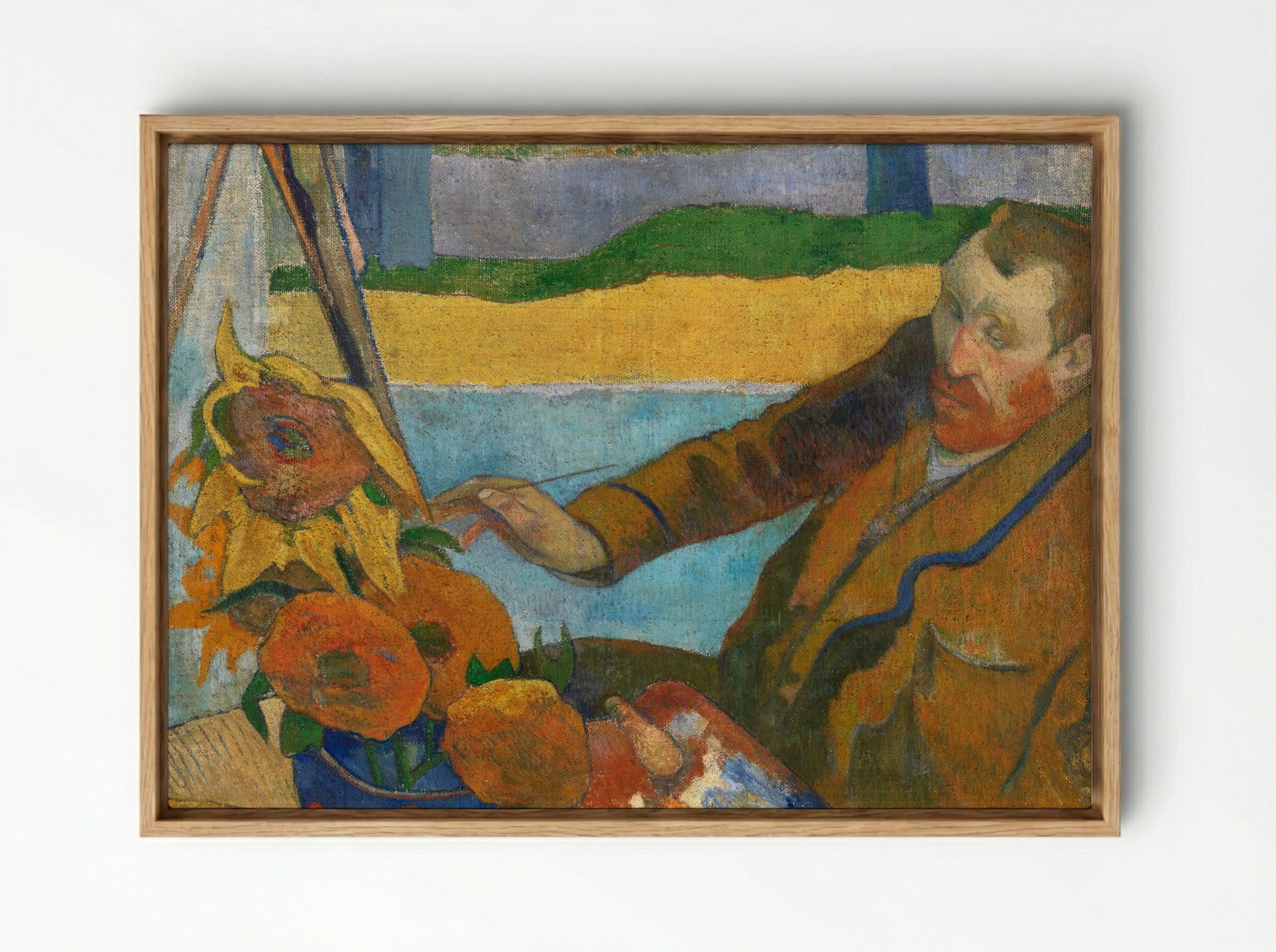 The Painter of Sunflowers: Portrait of Vincent van Gogh - Paul Gauguin - Framed Canvas Wood