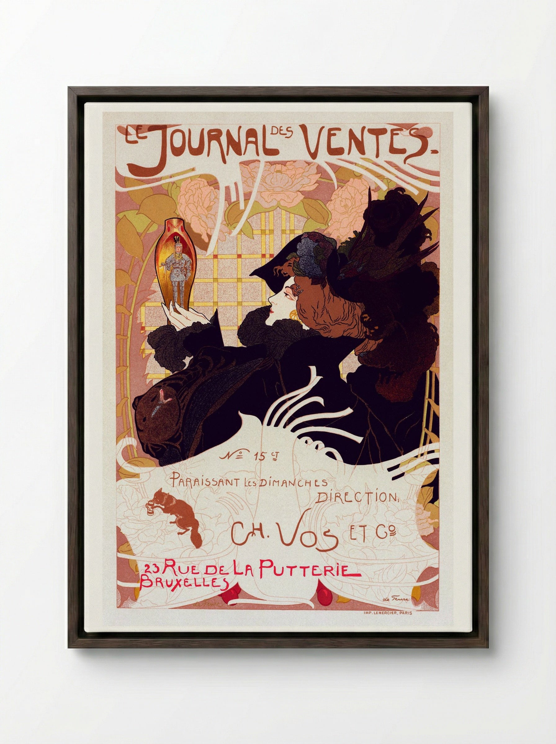 Le Journal des Ventes - Georges de Feure - Framed Canvas Dark Wood