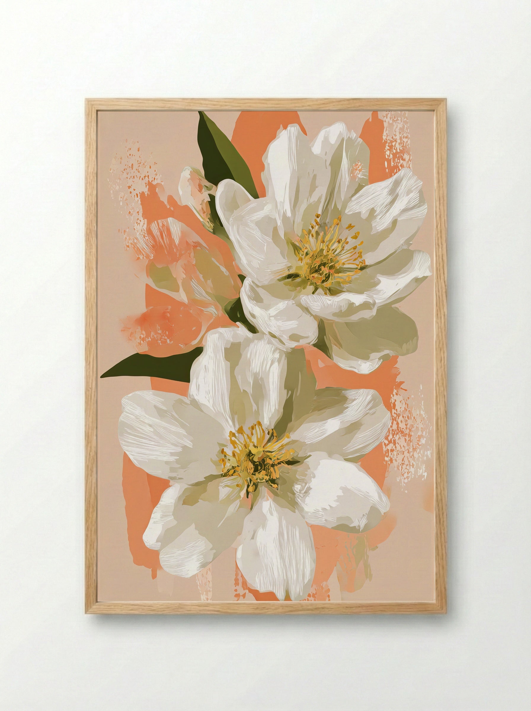Blossom And Honeybee Harmony - Framed Print Wood