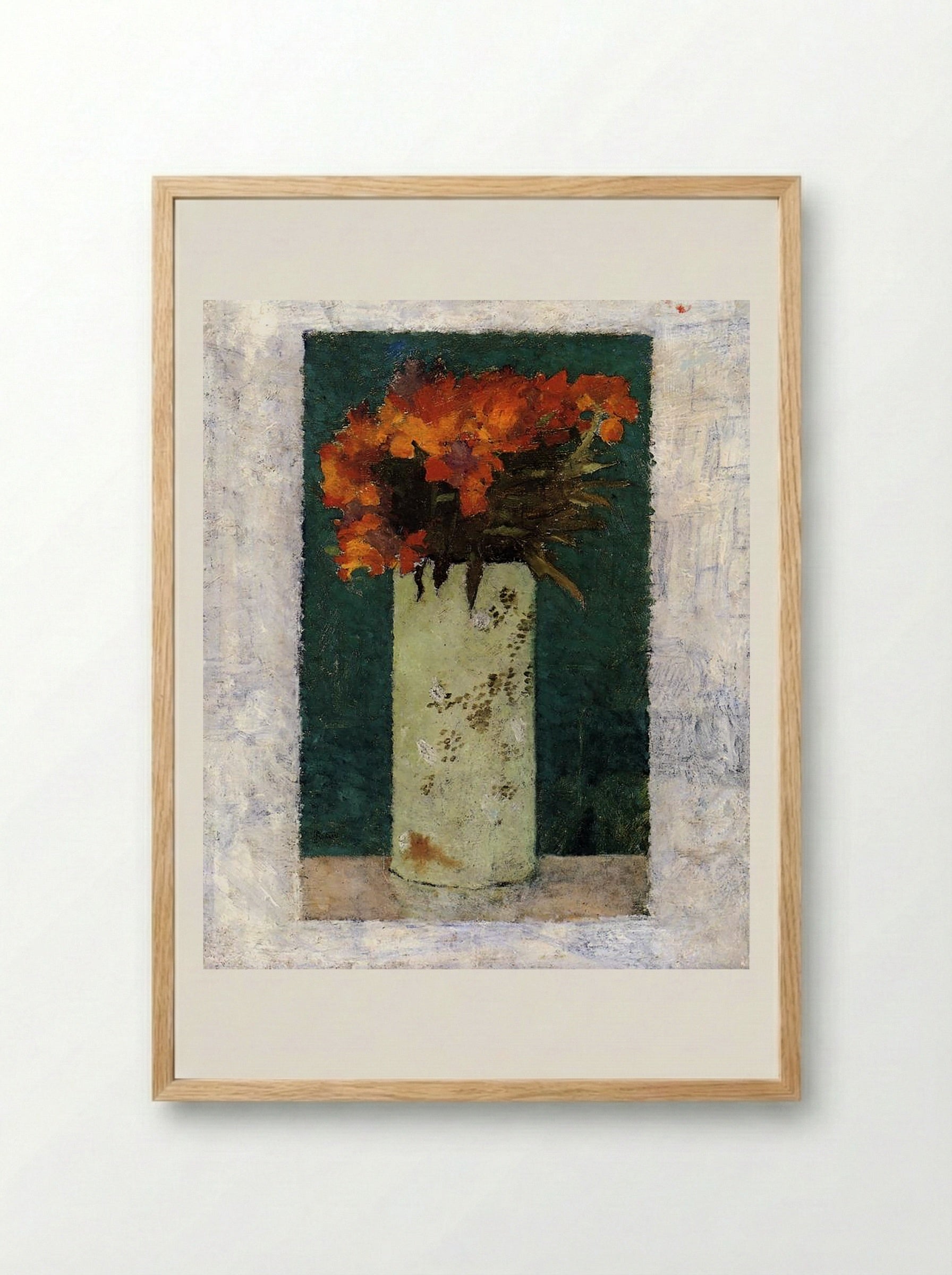 Pot of Flowers - Odilon Redon - Framed Print Wood