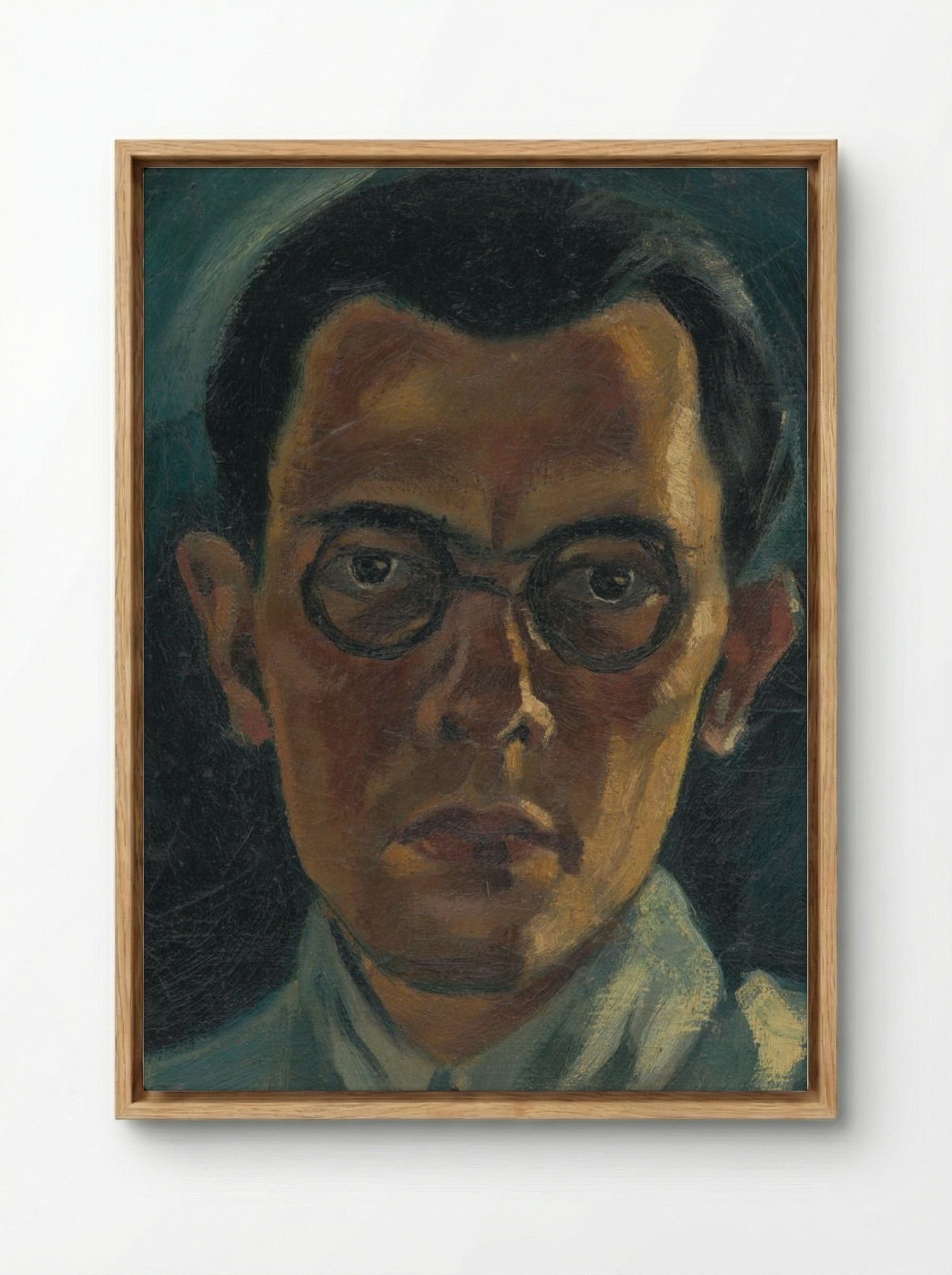 Self-Portrait - Mikuláš Galanda - Framed Canvas Wood
