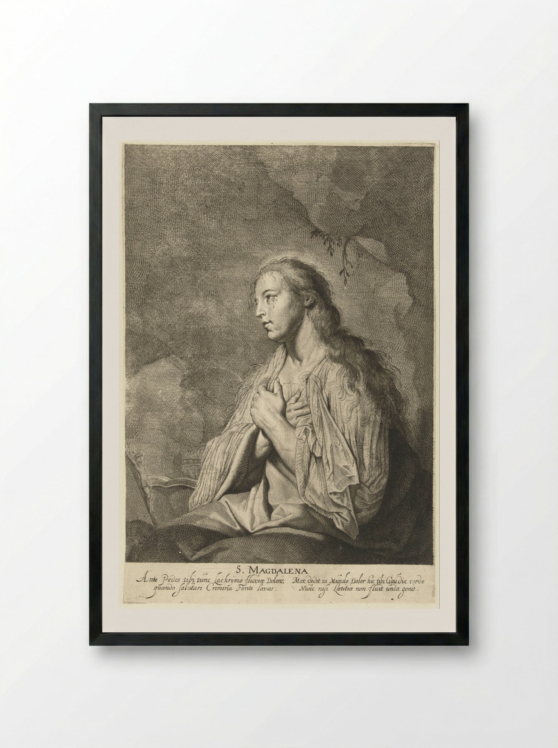 Heilige Maria Magdalena als zondares - Pieter de Grebber - Framed Print Black