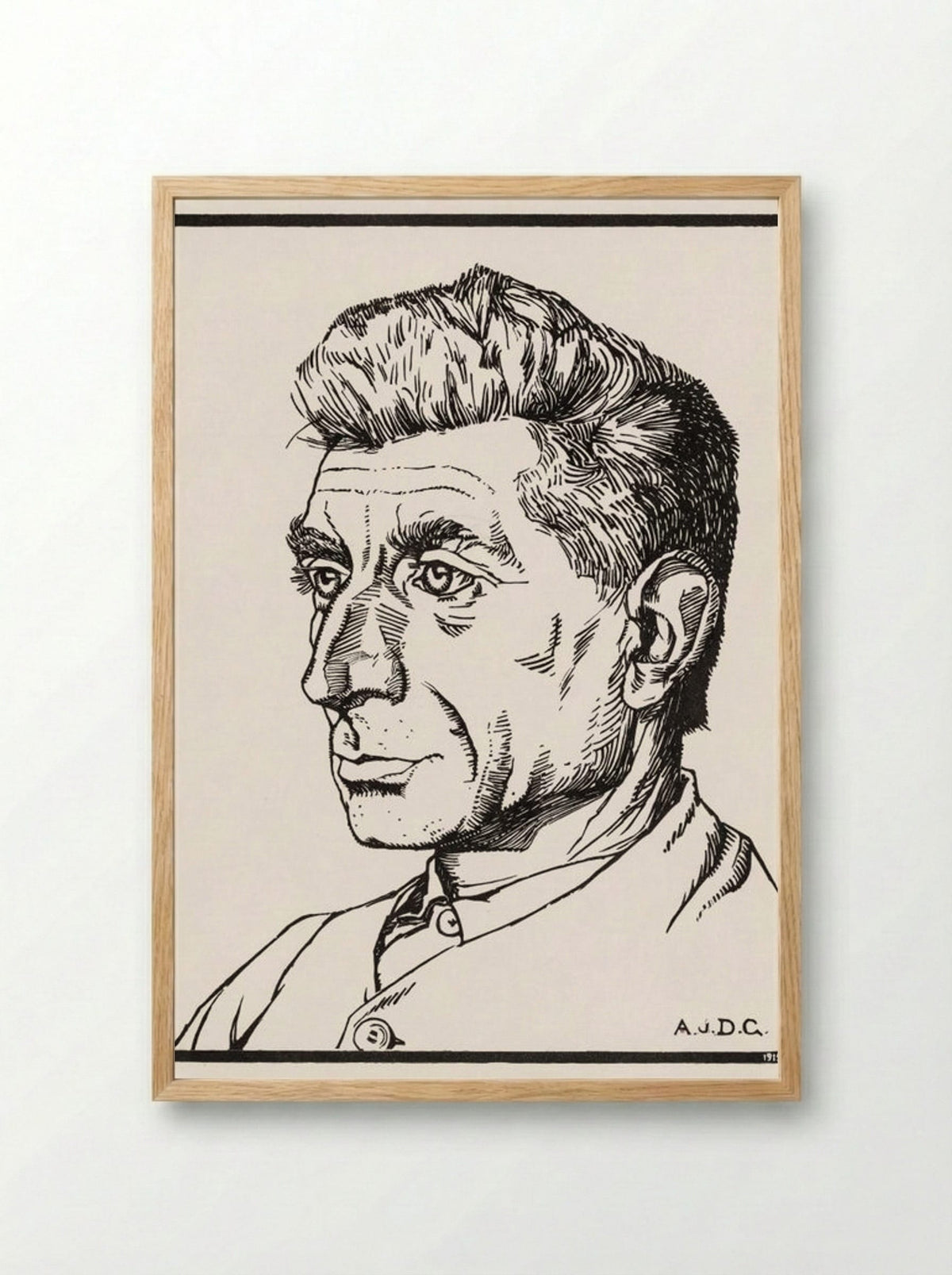 Portrait of a Man - Julie de Graag - Framed Print Wood