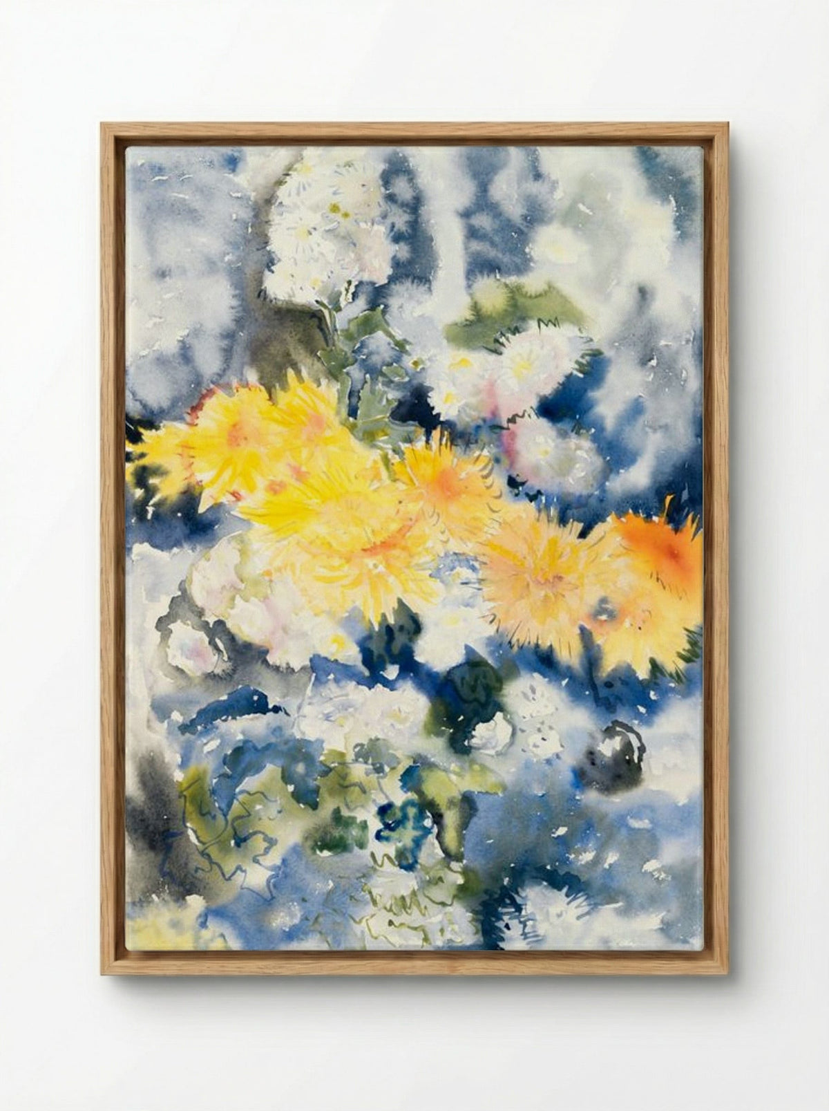 Yellow and Blue - Charles Demuth - Framed Canvas Wood