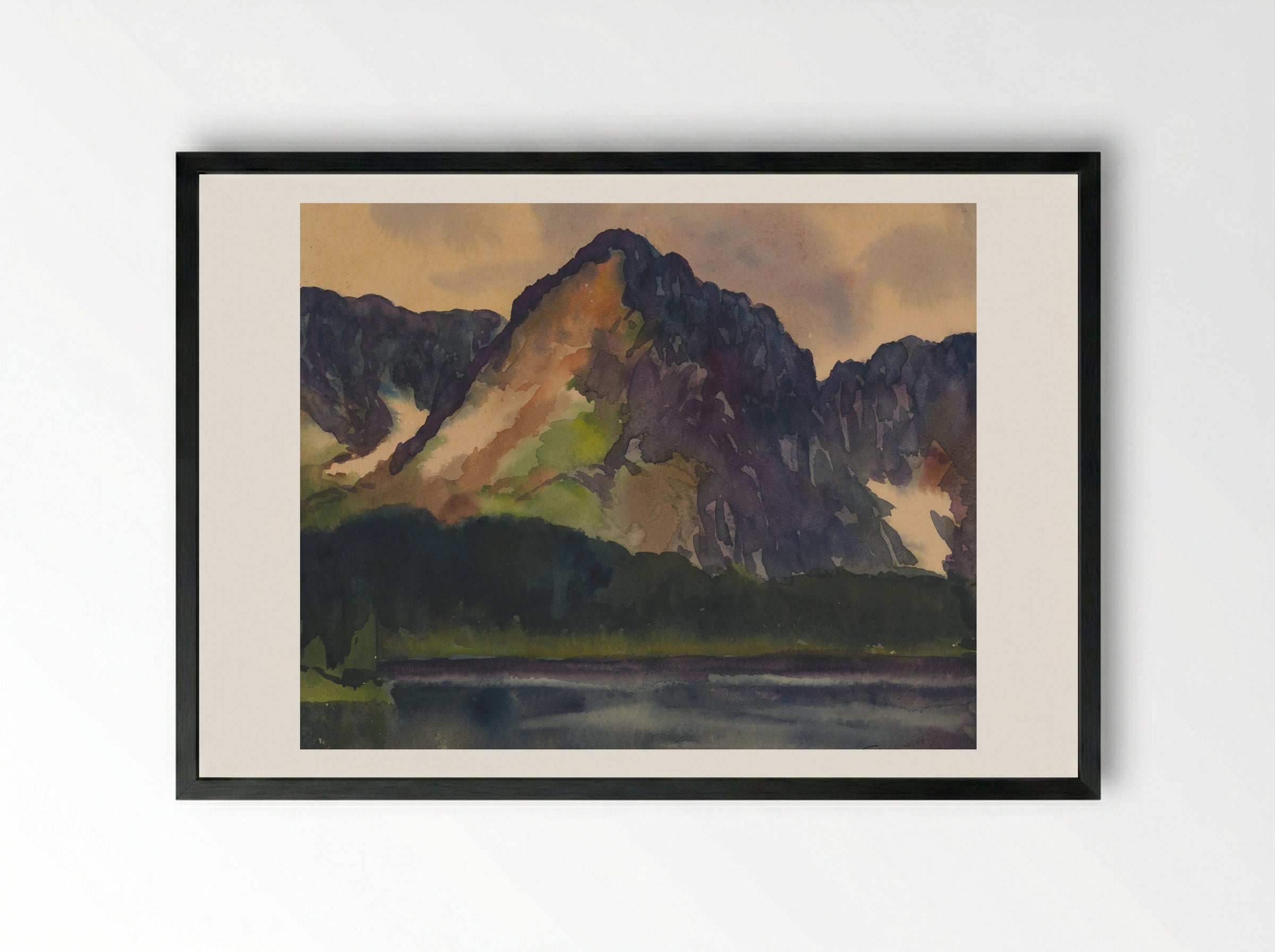Rocky Hills Above River - Zolo Palugyay - Framed Print Black