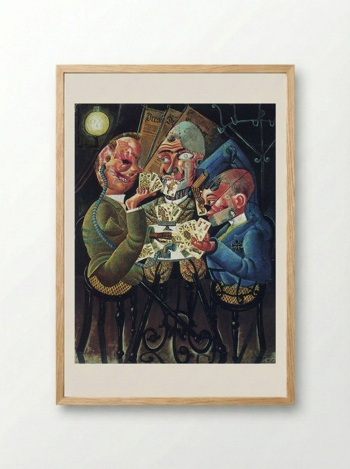 The Skat Players - Otto Dix - Framed Print Wood