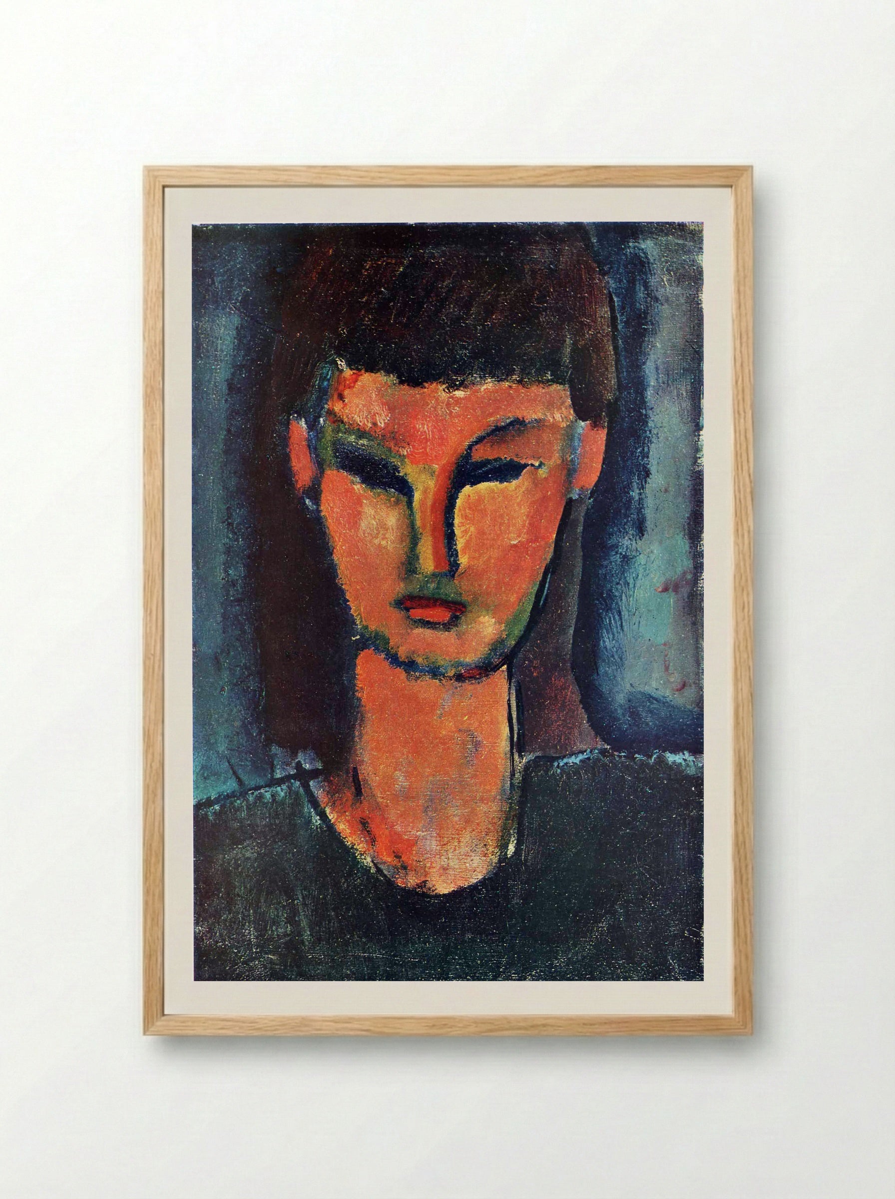 Young Woman with Dark Hair - Amedeo Modigliani - Framed Print Wood