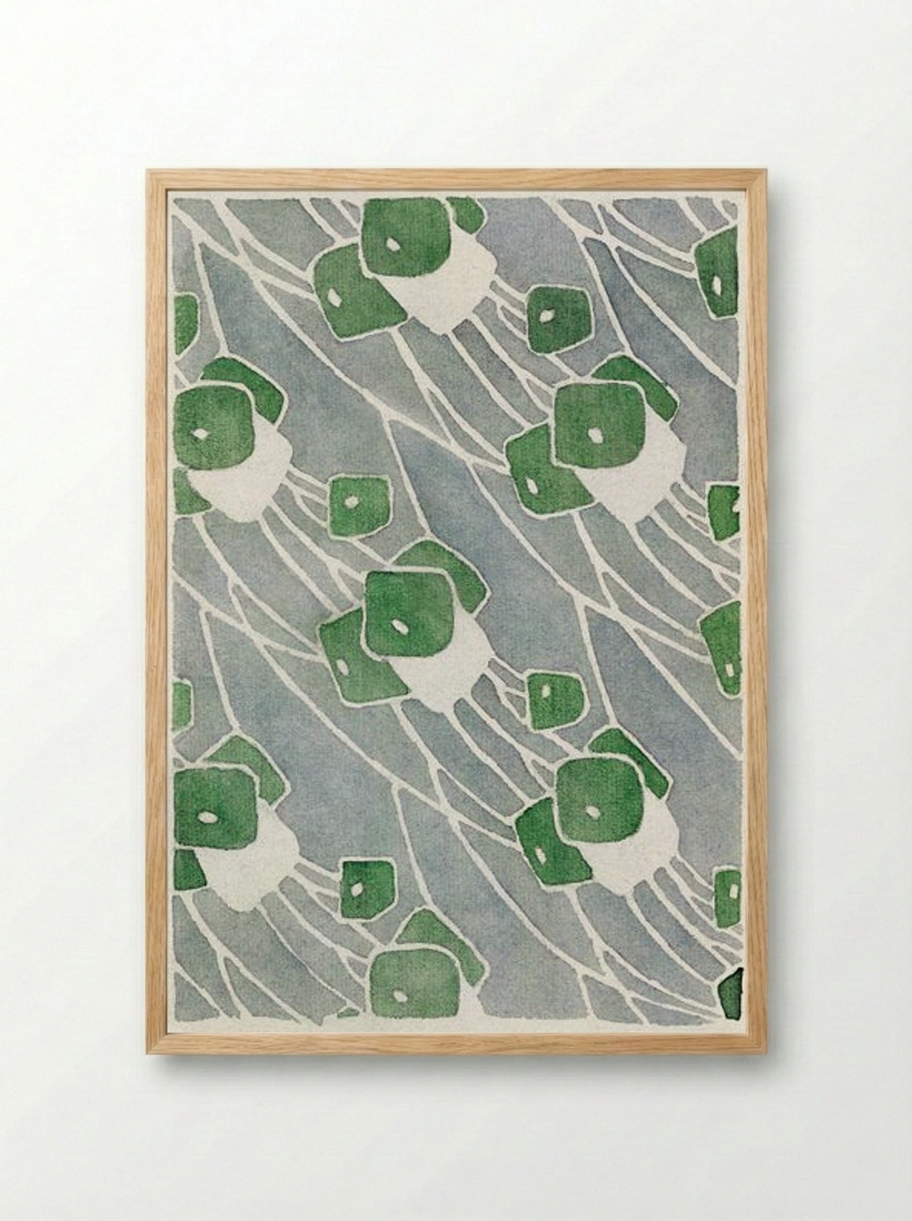 Green Geometric - Hannah Borger Overbeck - Framed Print Wood