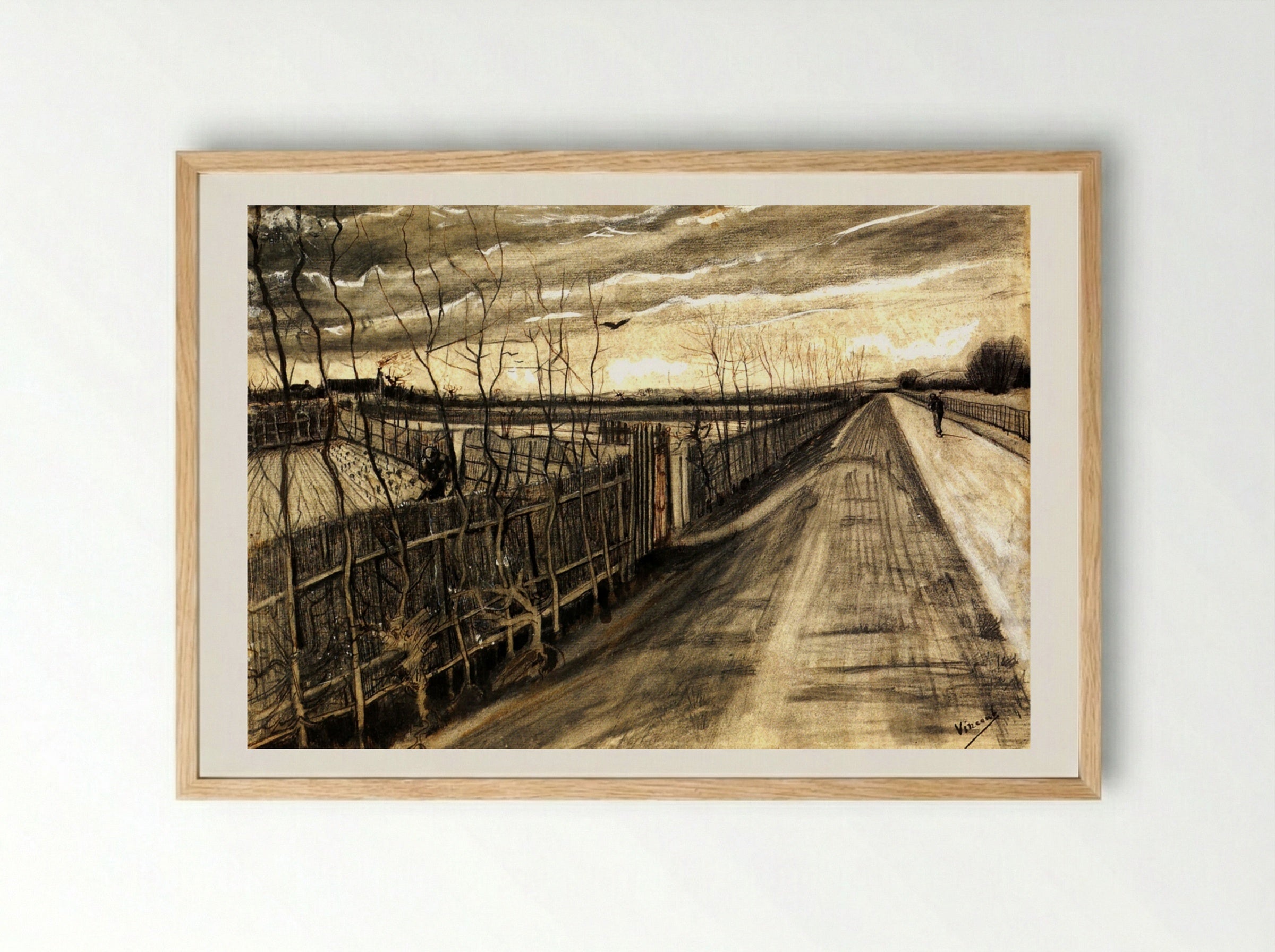 Country Road in Provence near Tarascon - Vincent van Gogh - Framed Print Wood