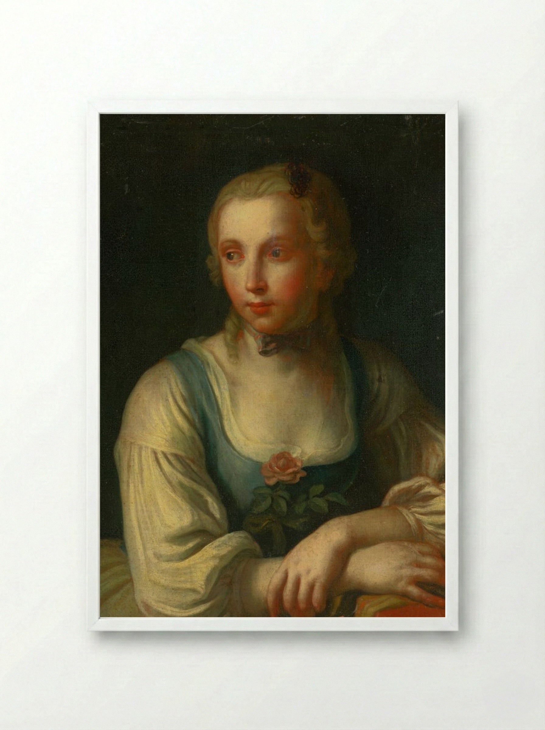 Portrait of a Girl - Fine Art Print - Framed Print White