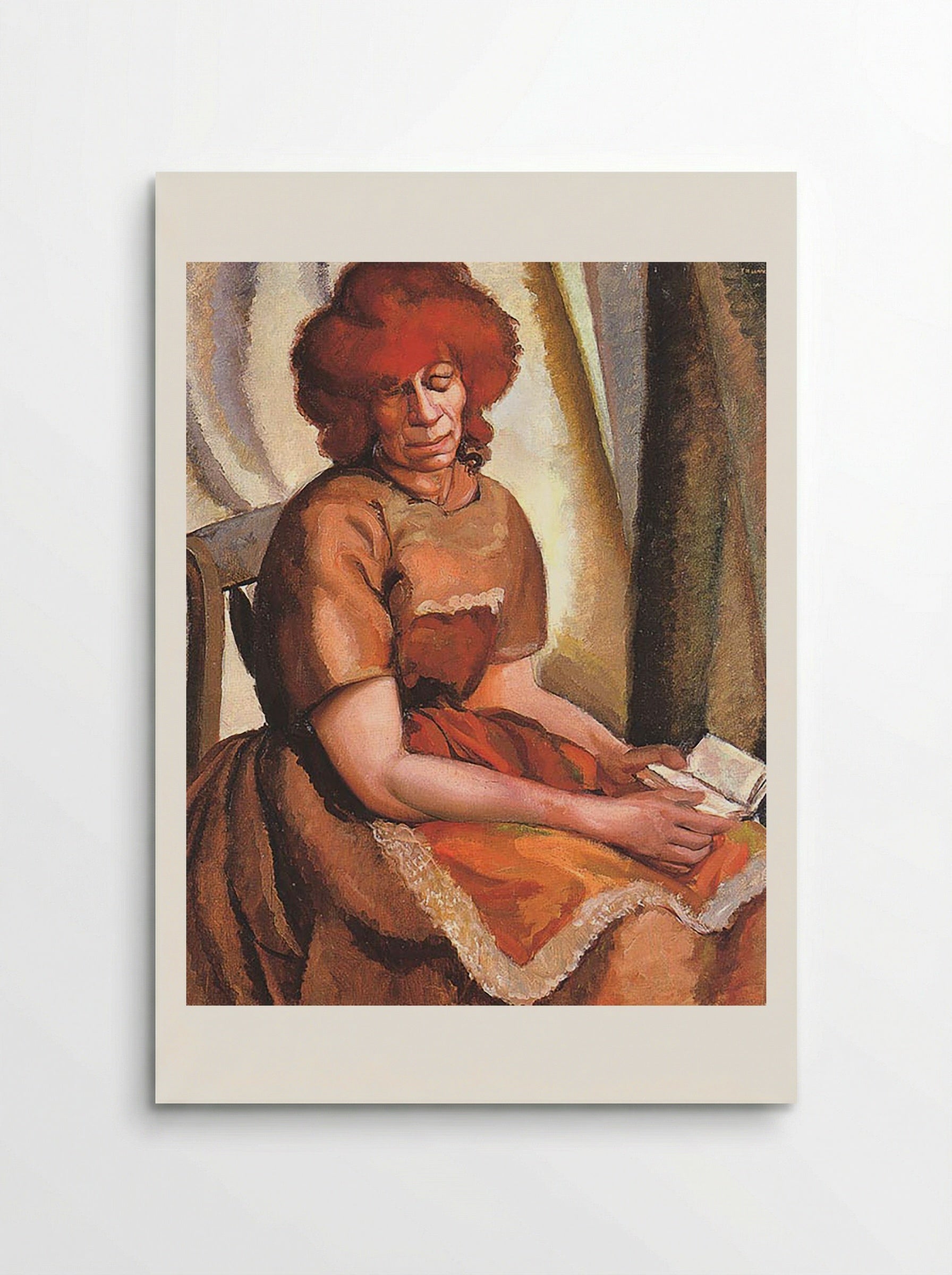 Redheaded Woman Reading - David Bomberg - Poster