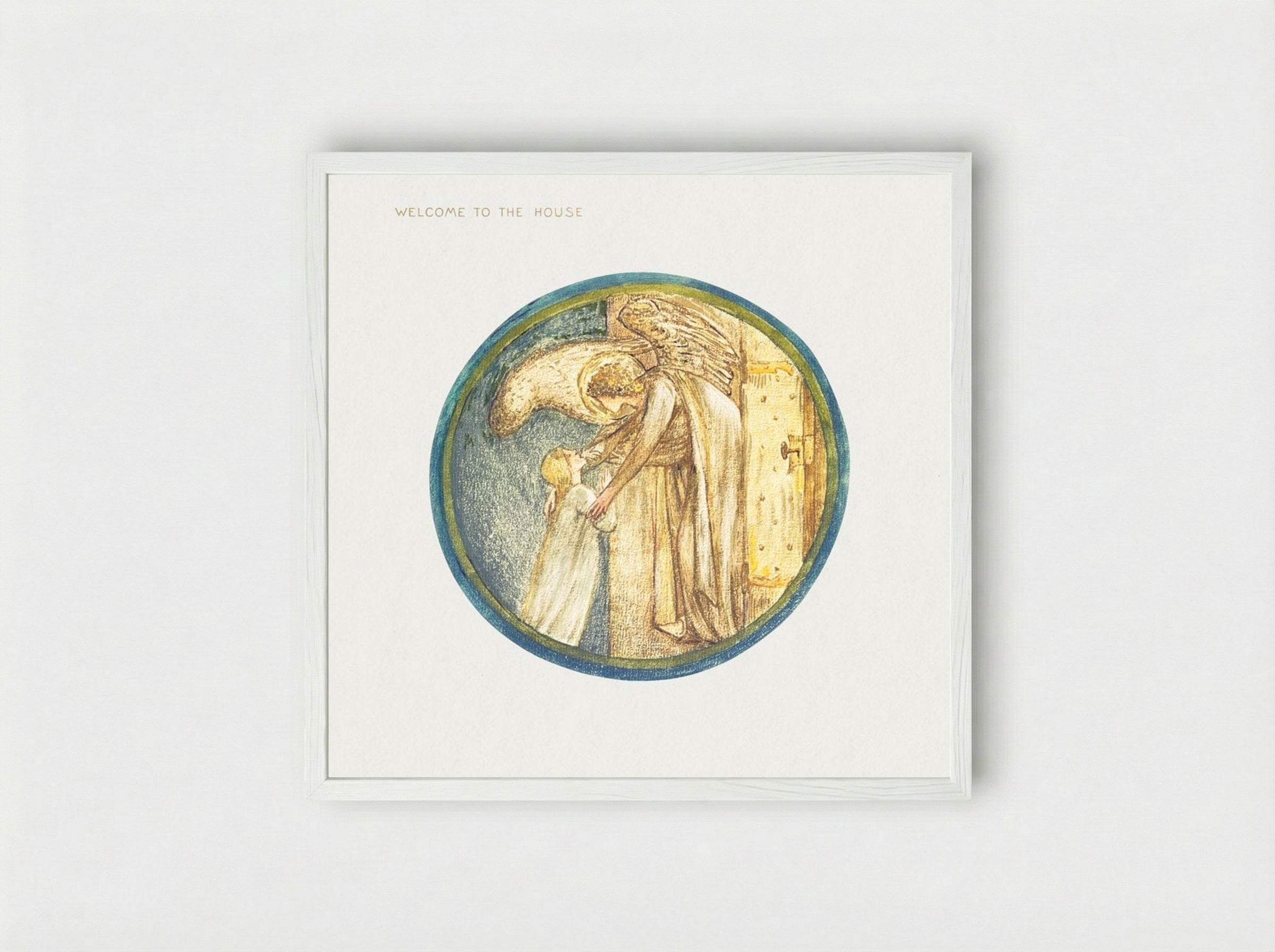 Welcome to the House, from The Flower Book - Edward Burne-Jones - Framed Print White