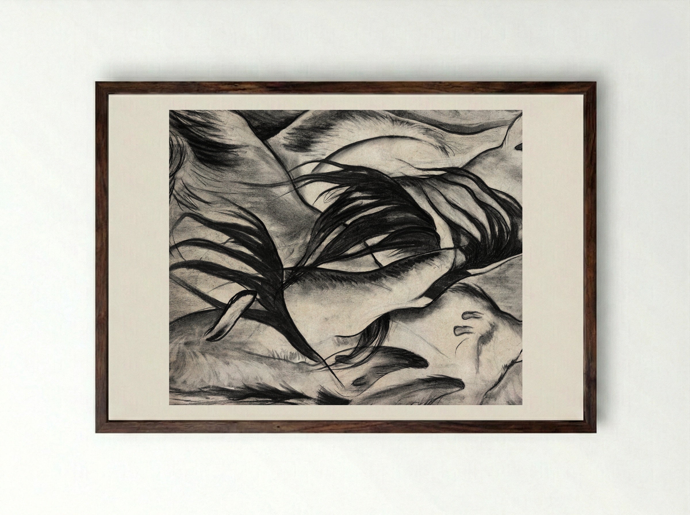 Goats - Arthur Dove - Framed Print Dark Wood