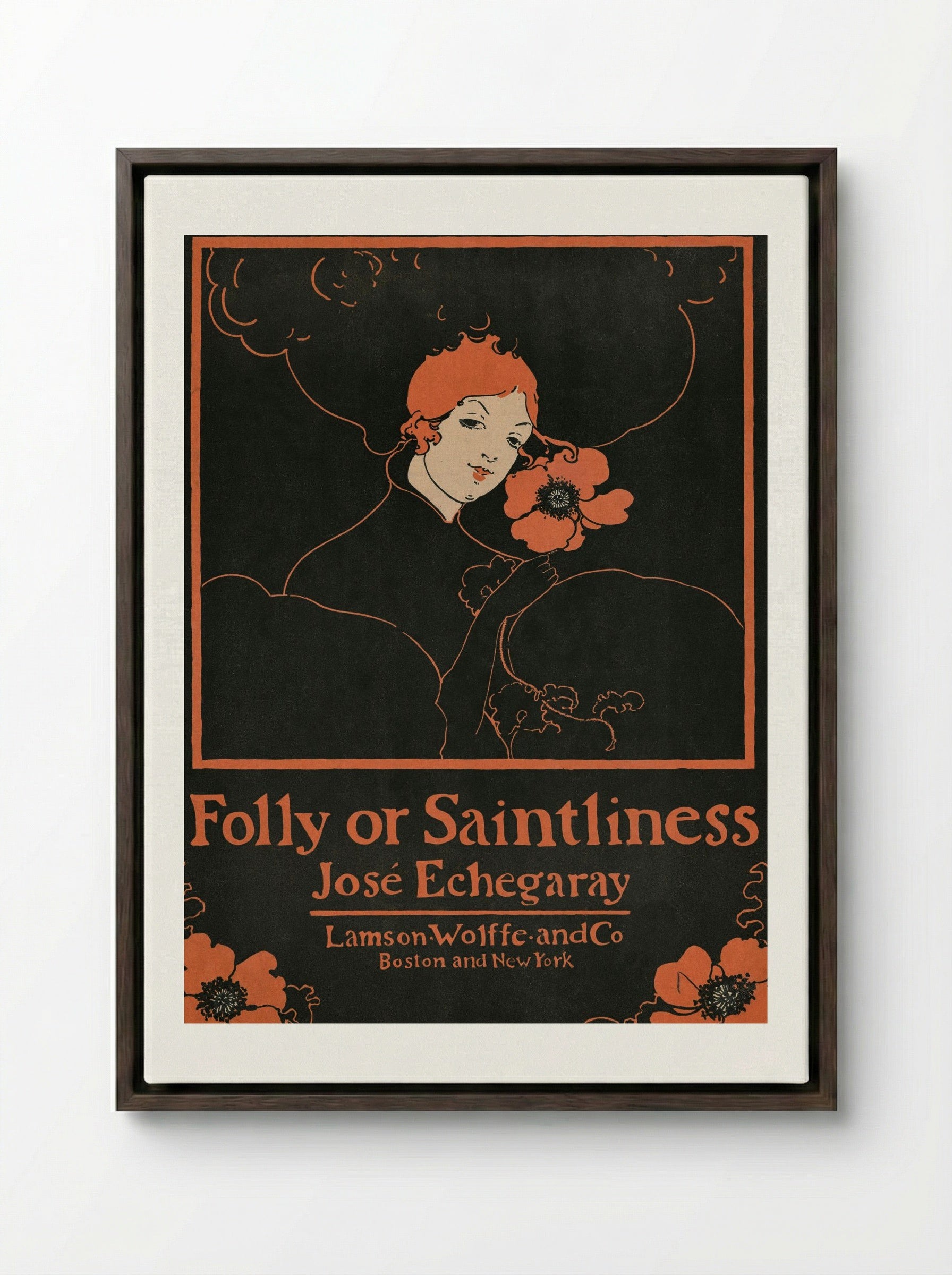 Folly or Saintliness - Ethel Reed - Framed Canvas Dark Wood