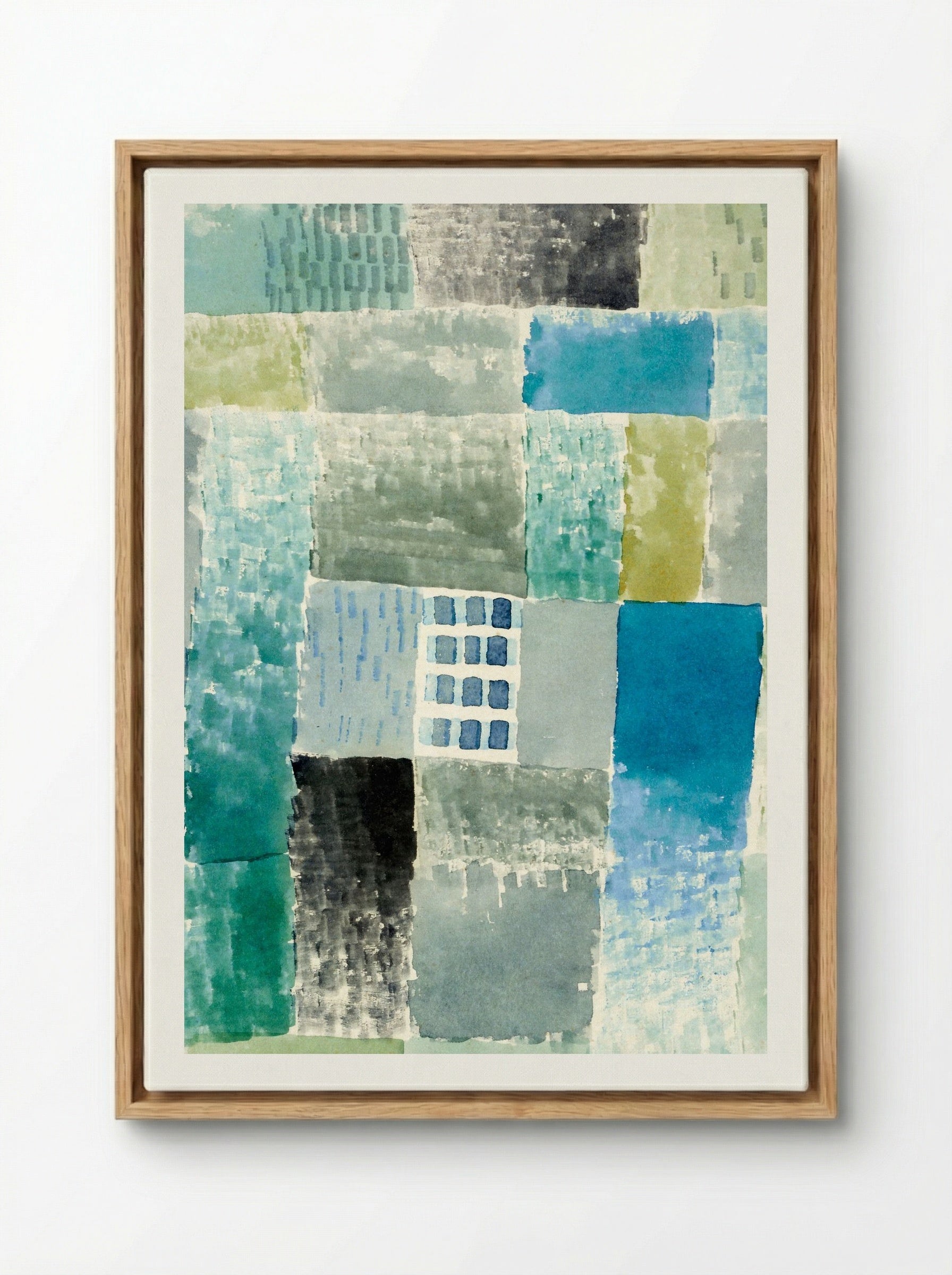 First House in a Settlement - Paul Klee - Framed Canvas Wood