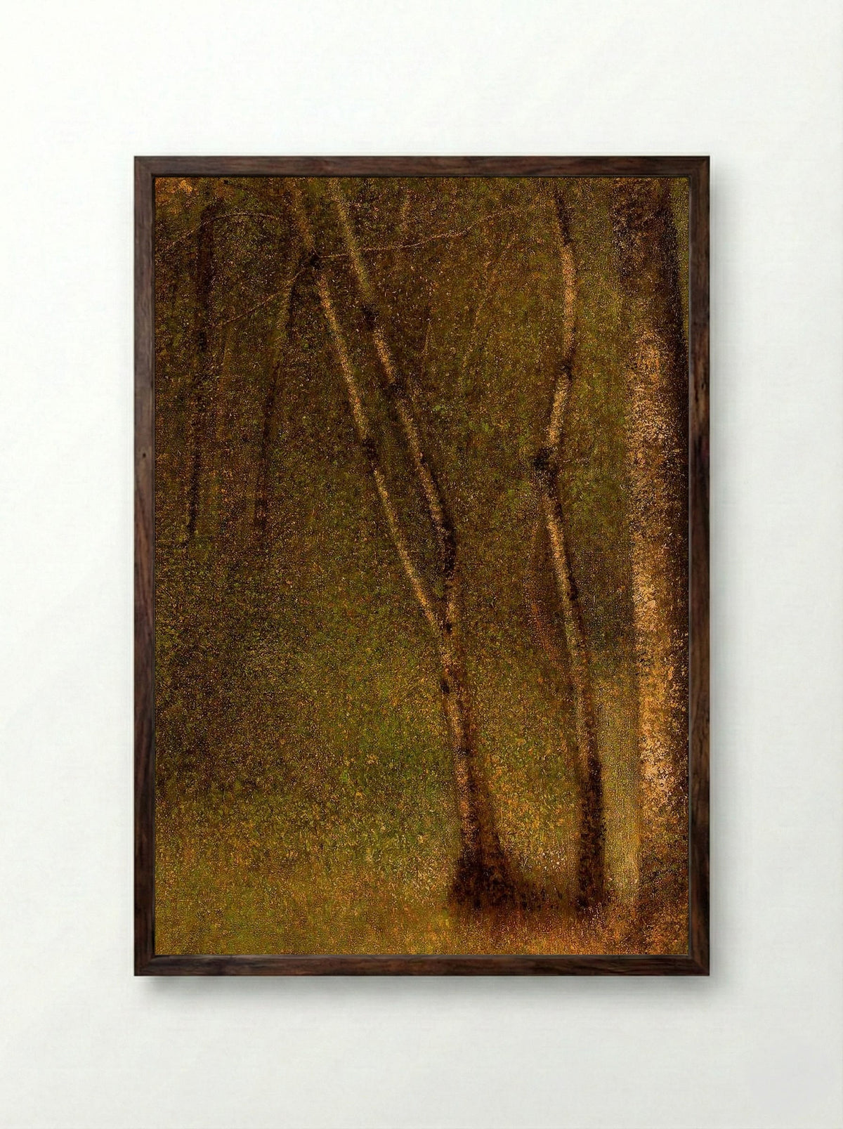The Forest at Pontaubert - Georges Seurat - Framed Print Dark Wood