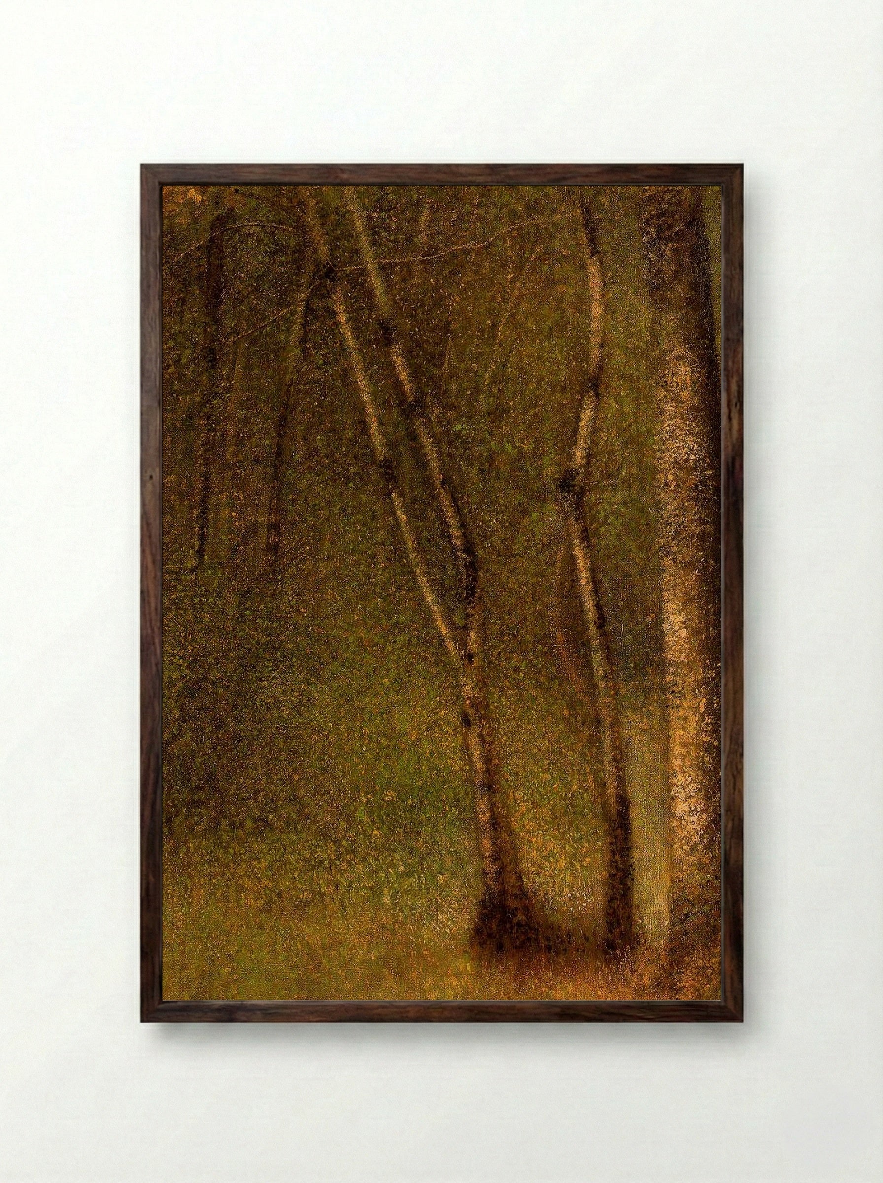 The Forest at Pontaubert - Georges Seurat - Framed Print Dark Wood