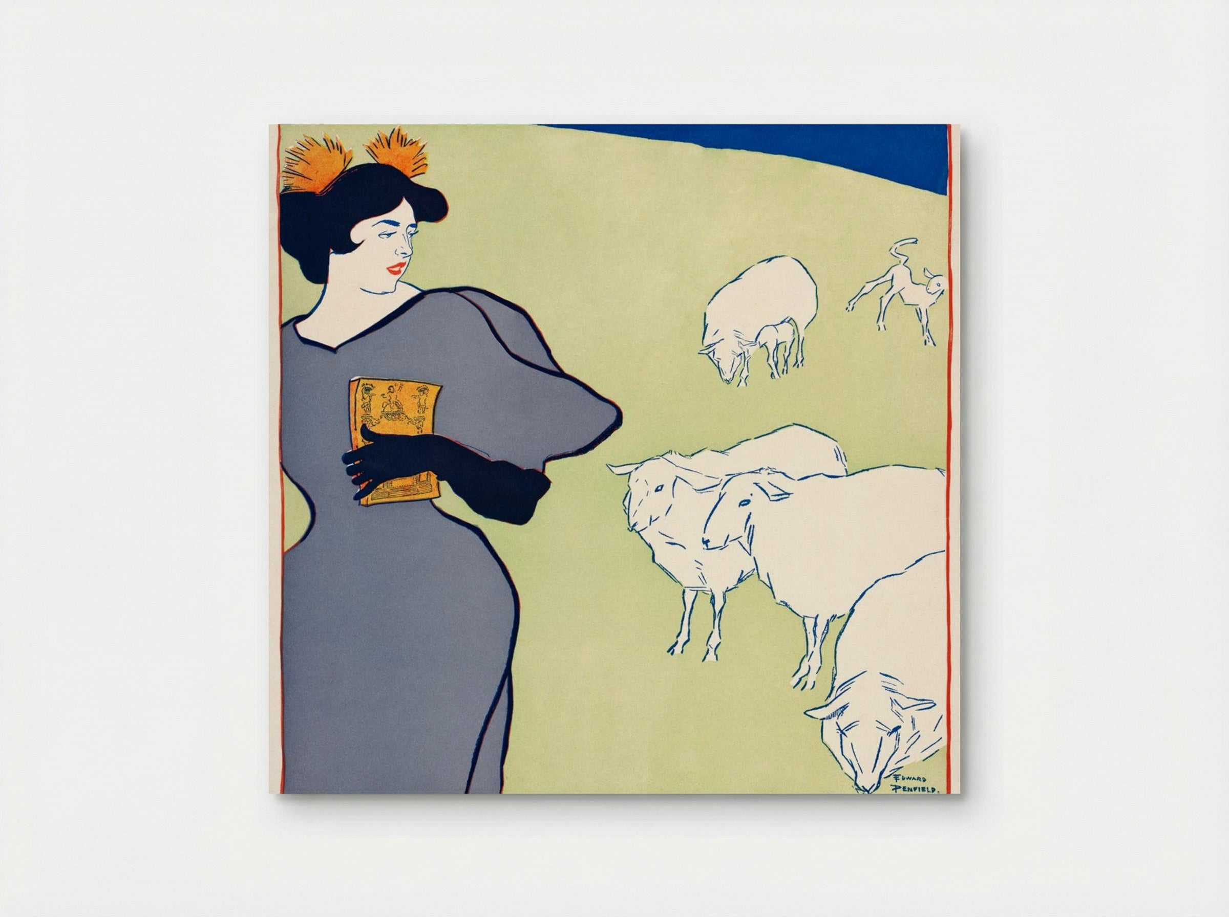 Woman and Sheep - Edward Penfield - Poster