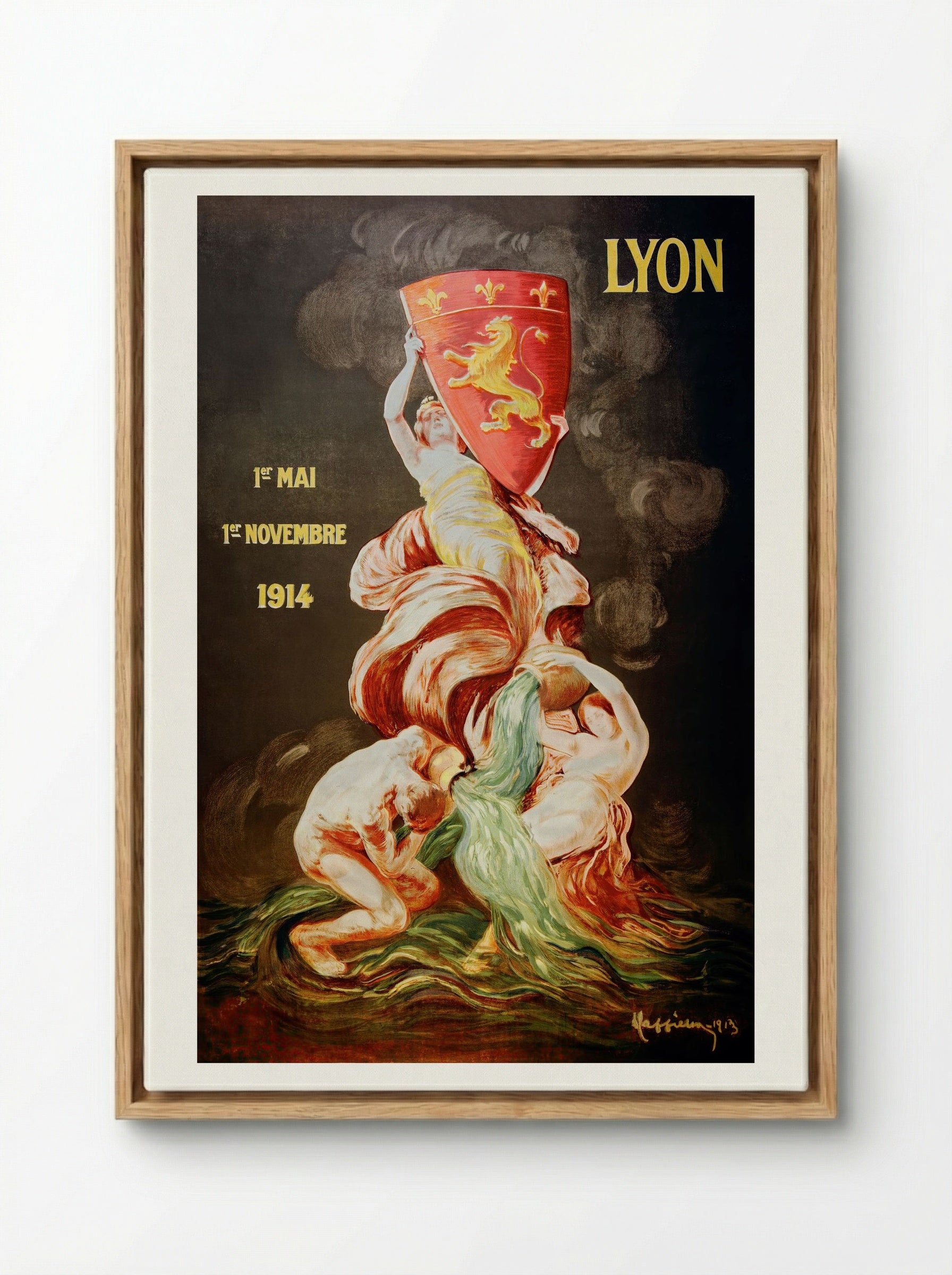 Lyon International Exhibition, 1914 - Leonetto Cappiello - Framed Canvas Wood