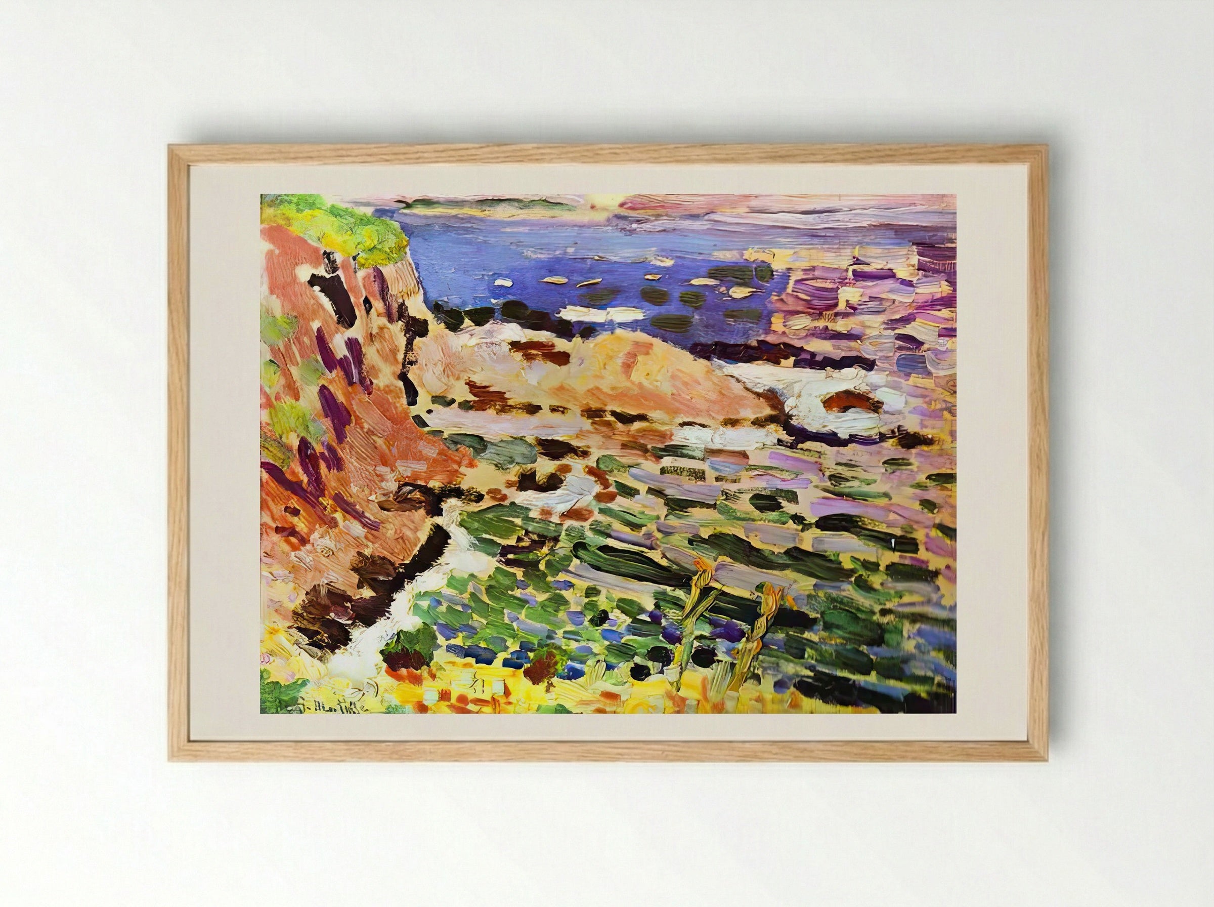 The Moulade by Henri Matisse – Fauvist Coastal Scene Print - Framed Print Wood