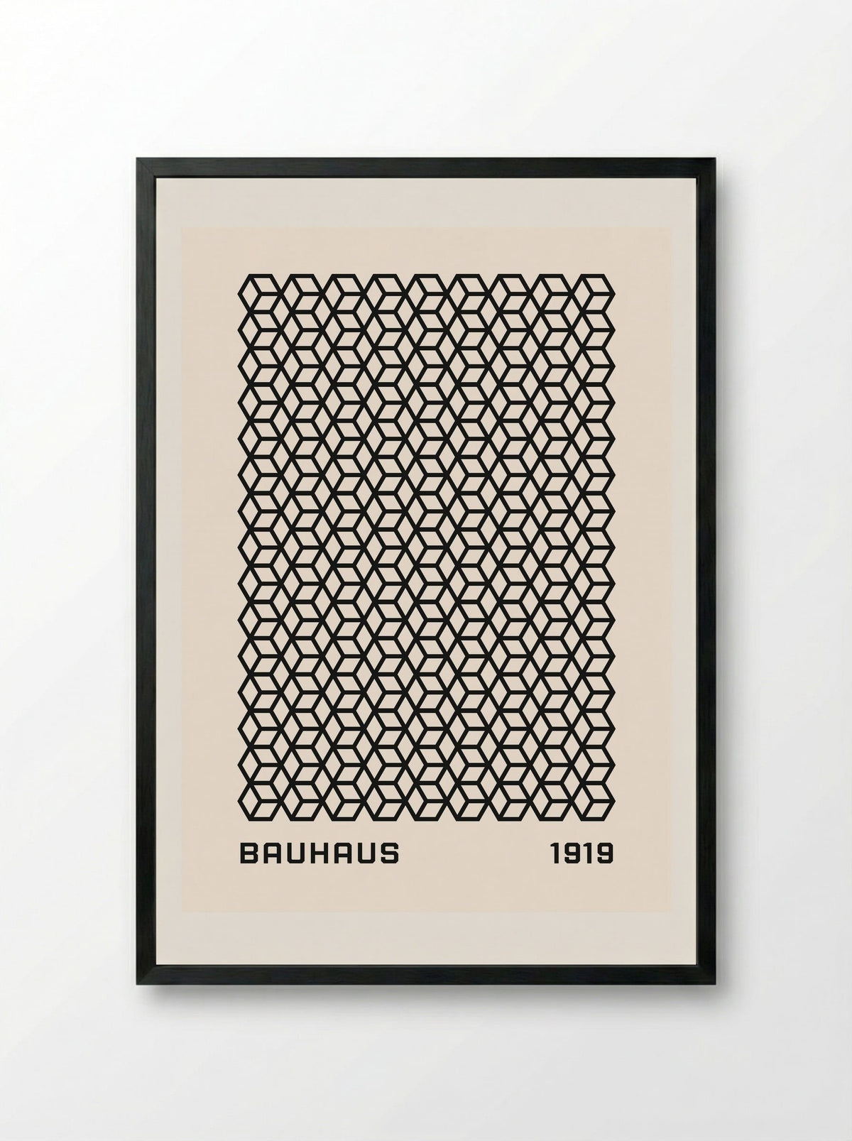 Bauhaus Isometric Grid 1919 - Framed Print Black