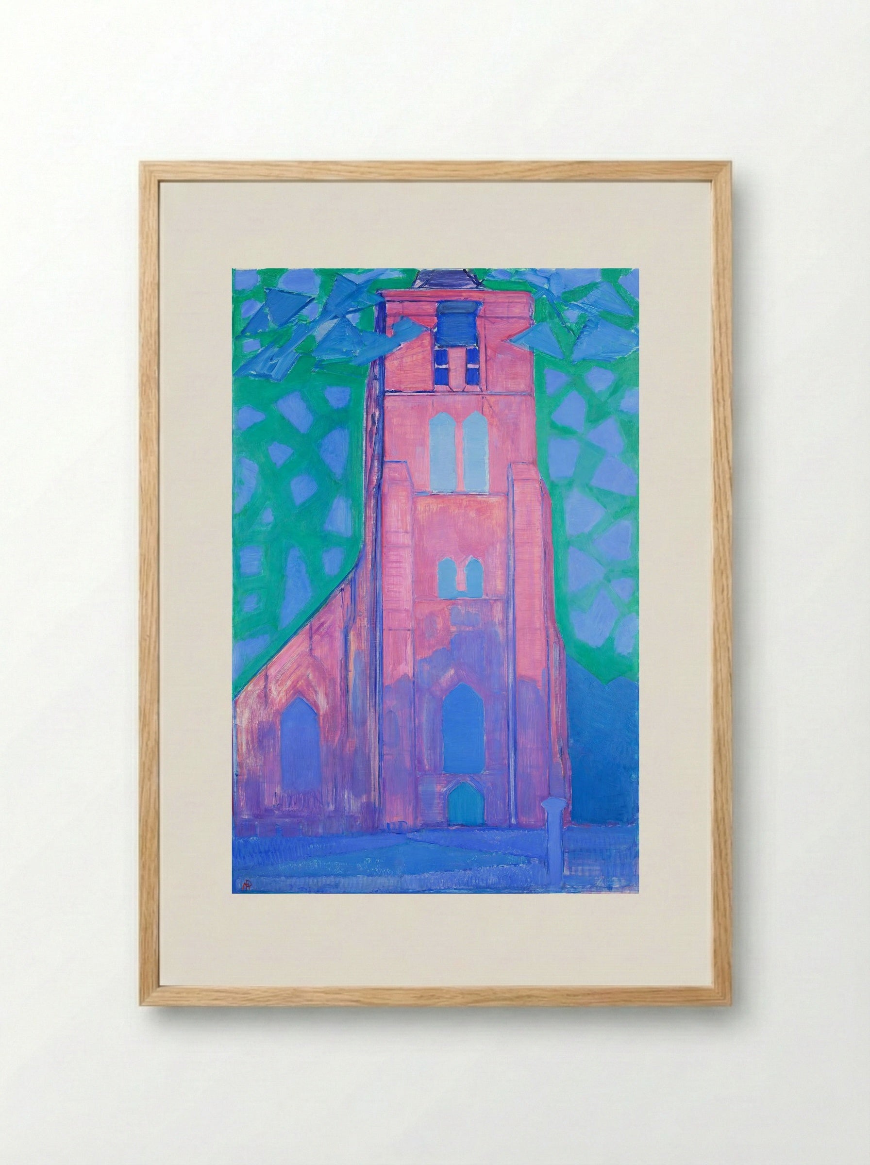 Church Tower at Domburg - Piet Mondrian - Framed Print Wood