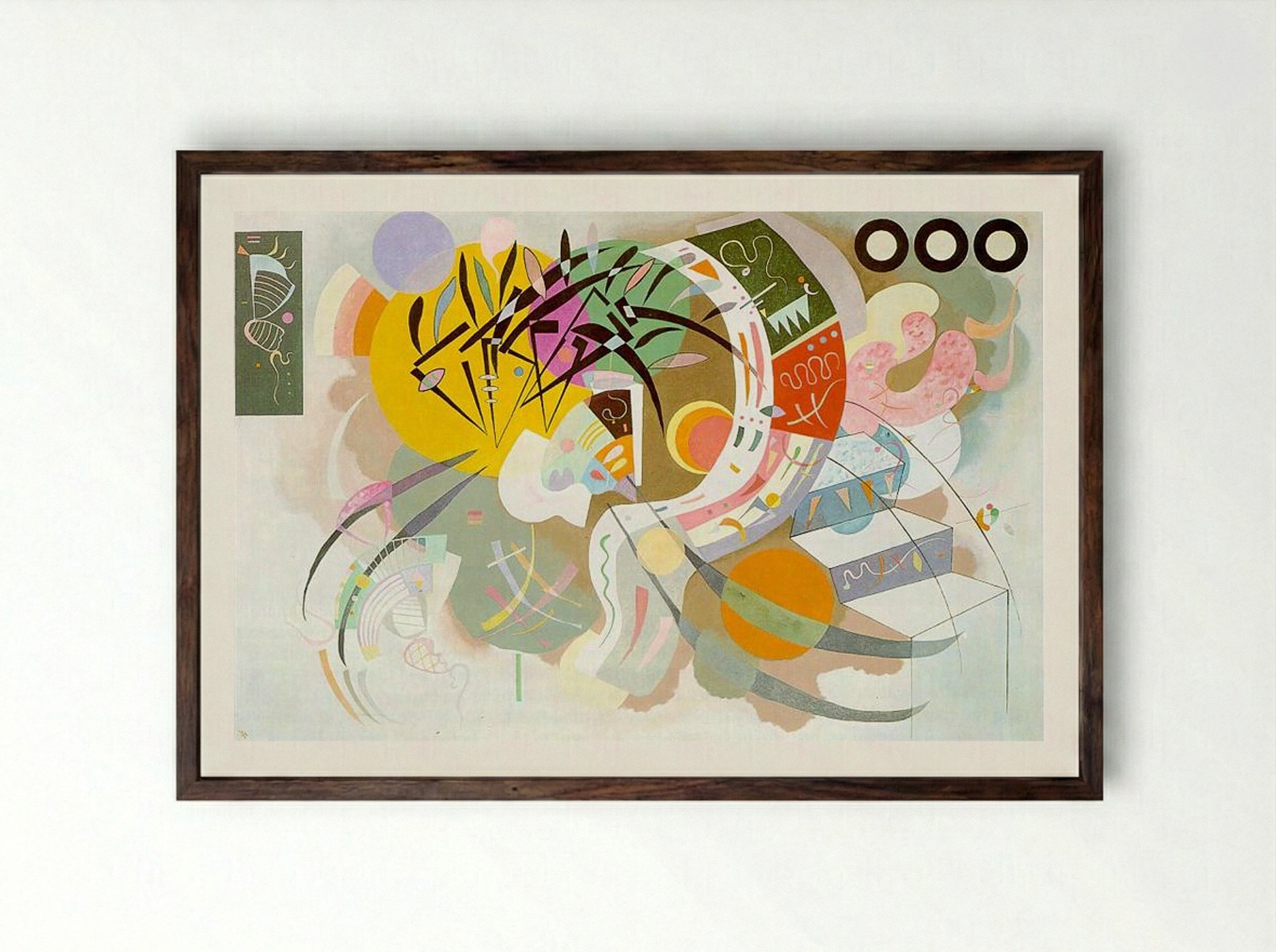 Dominant Curve - Wassily Kandinsky - Framed Print Dark Wood