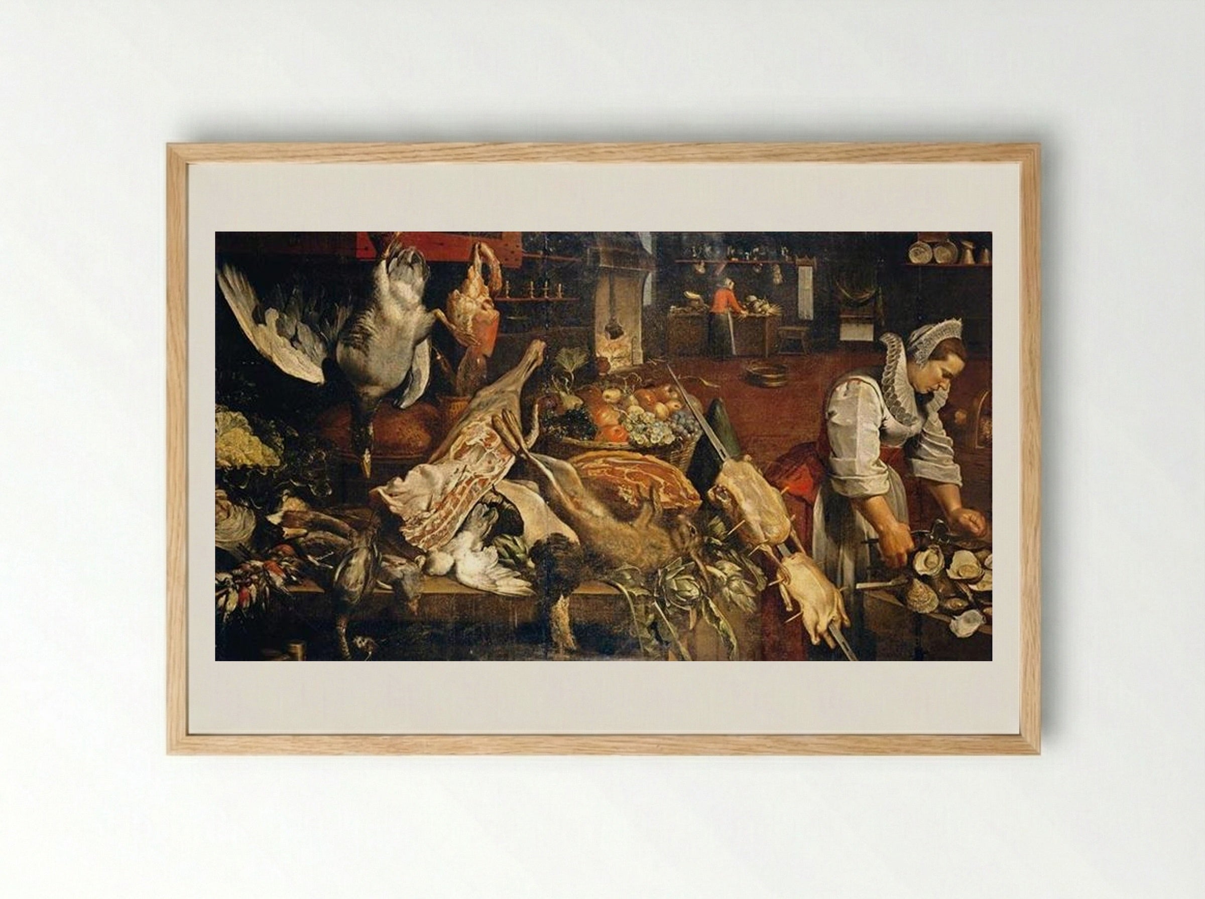 Kitchen Still Life - Frans Snyders - Framed Print Wood