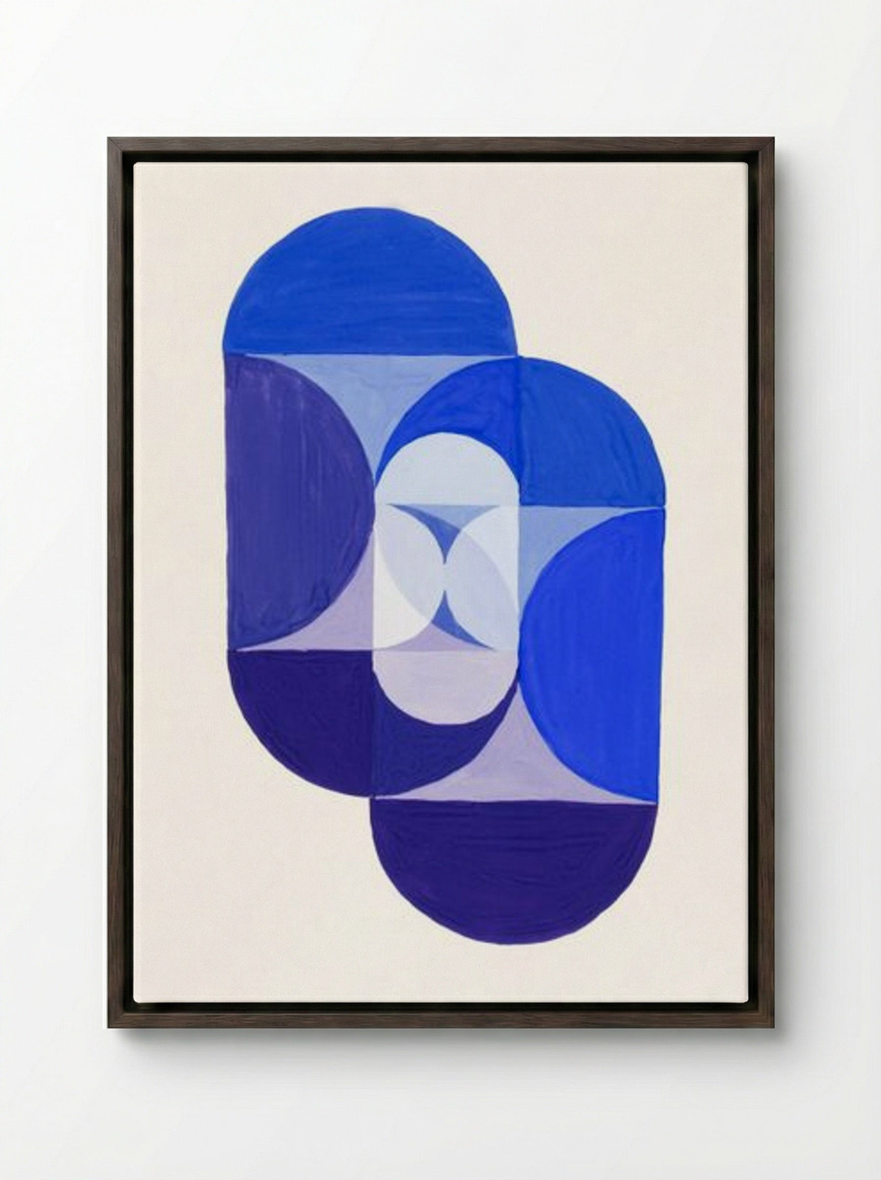 Key Blue (From the Series 'The Mathematical Basis of the Arts') - Joseph Schillinger - Framed Canvas Dark Wood