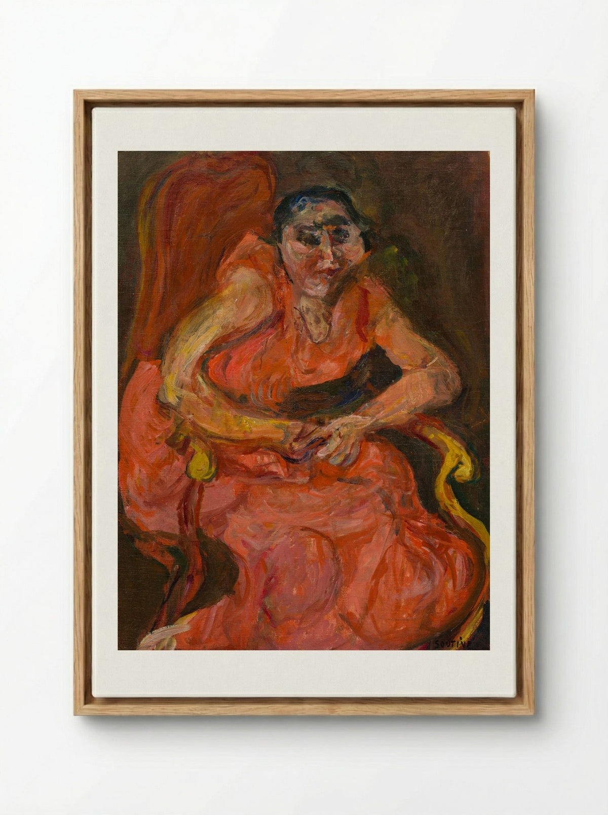 Woman in Pink - Chaïm Soutine - Framed Canvas Wood