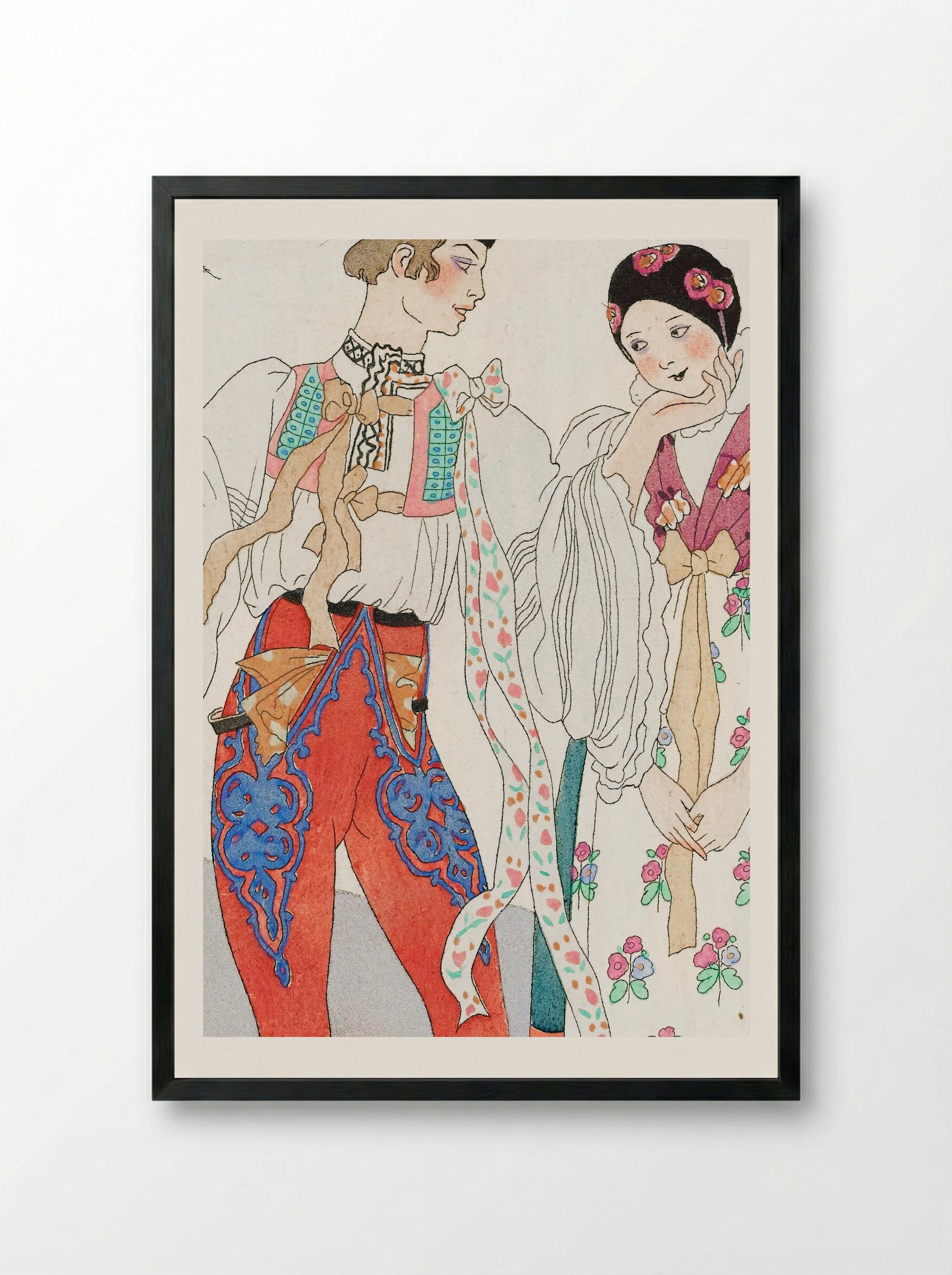 Le Coq du Village - George Barbier - Framed Print Black