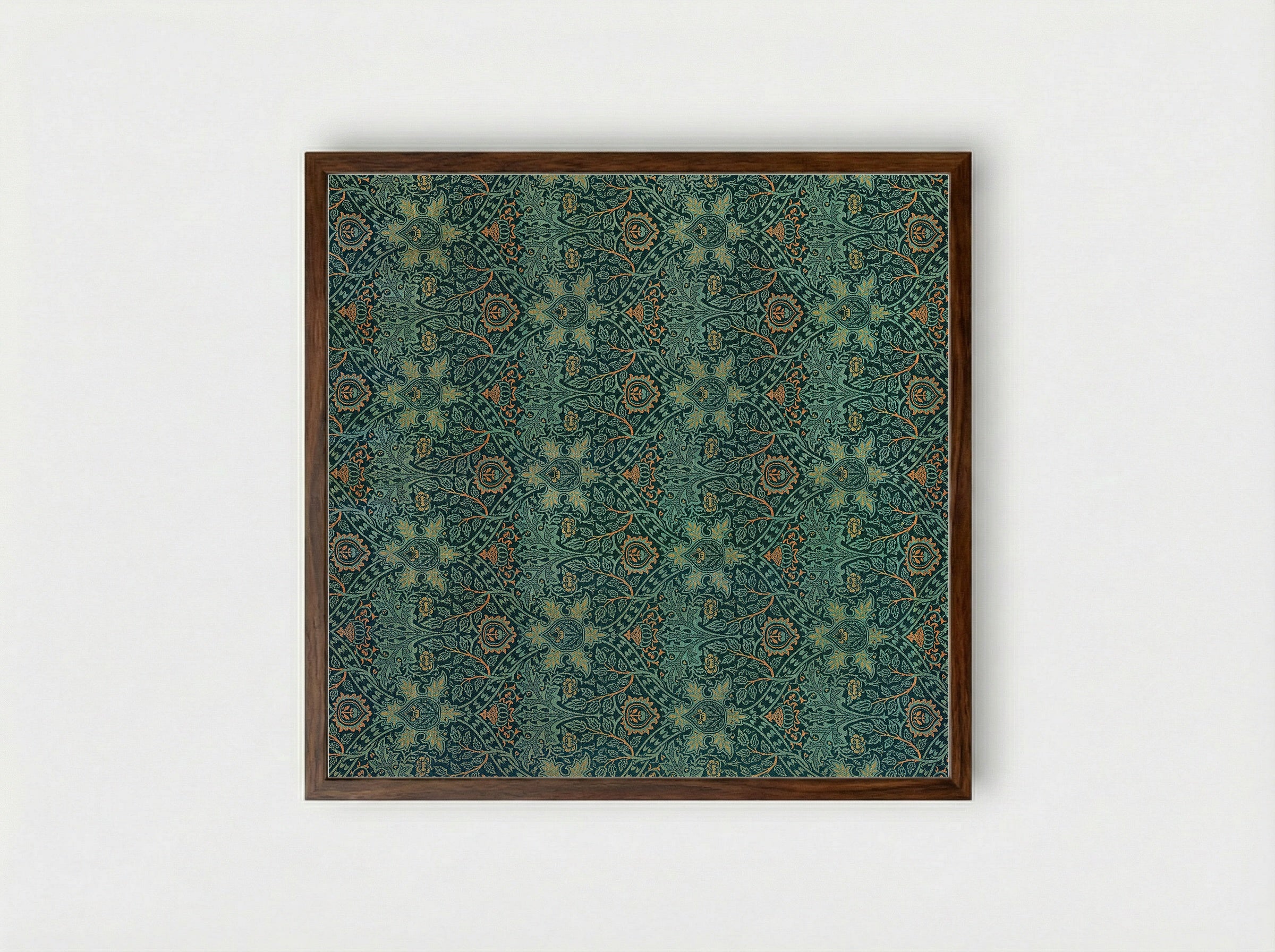 Ispahan - William Morris - Framed Print Dark Wood