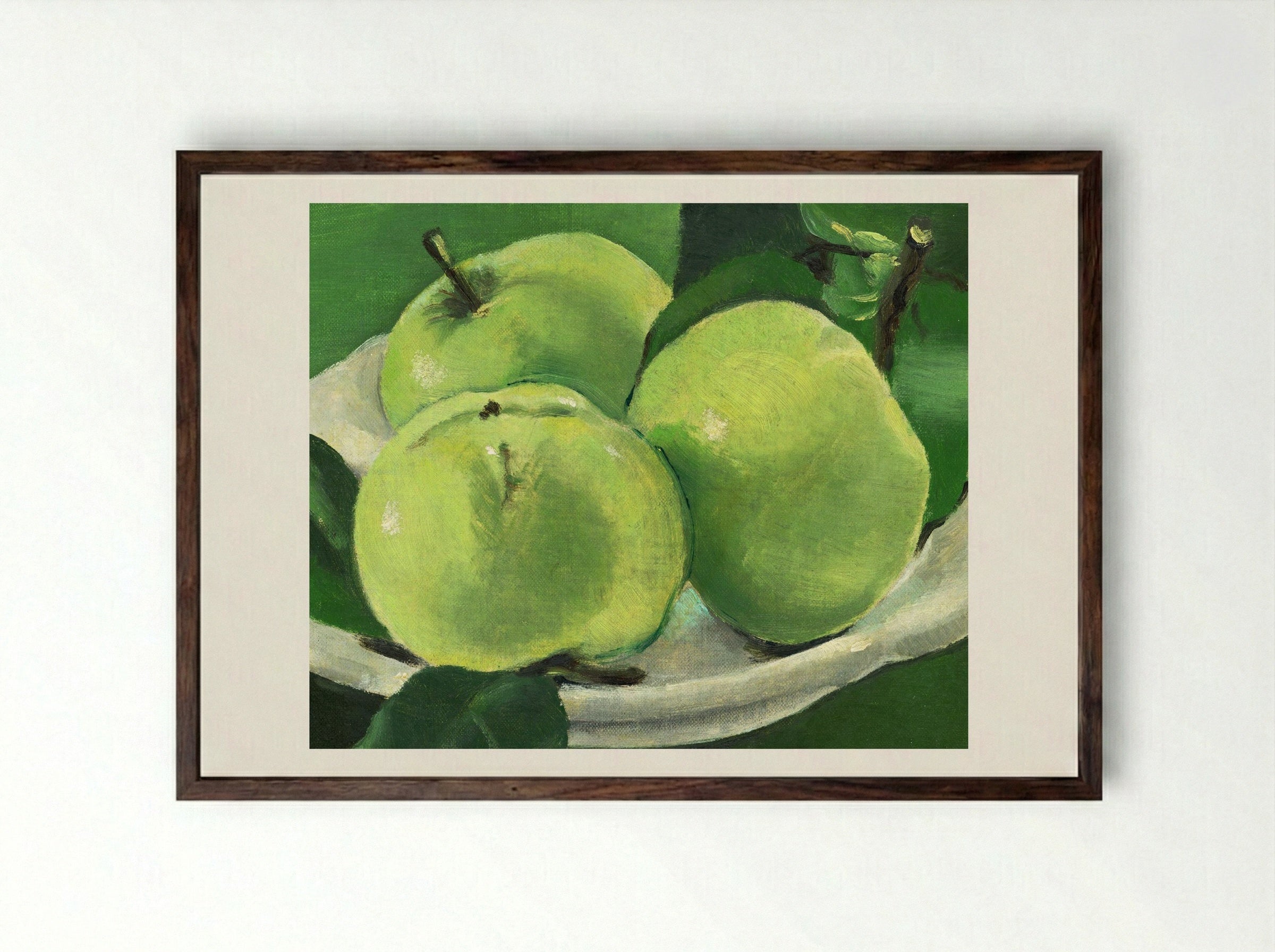 Still Life with Apples - Mikuláš Galanda - Framed Print Dark Wood