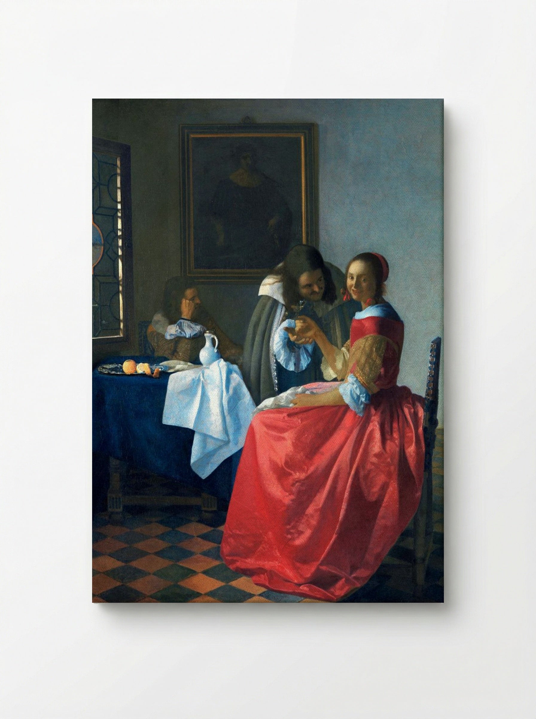 The Girl with a Wineglass - Johannes Vermeer - Canvas