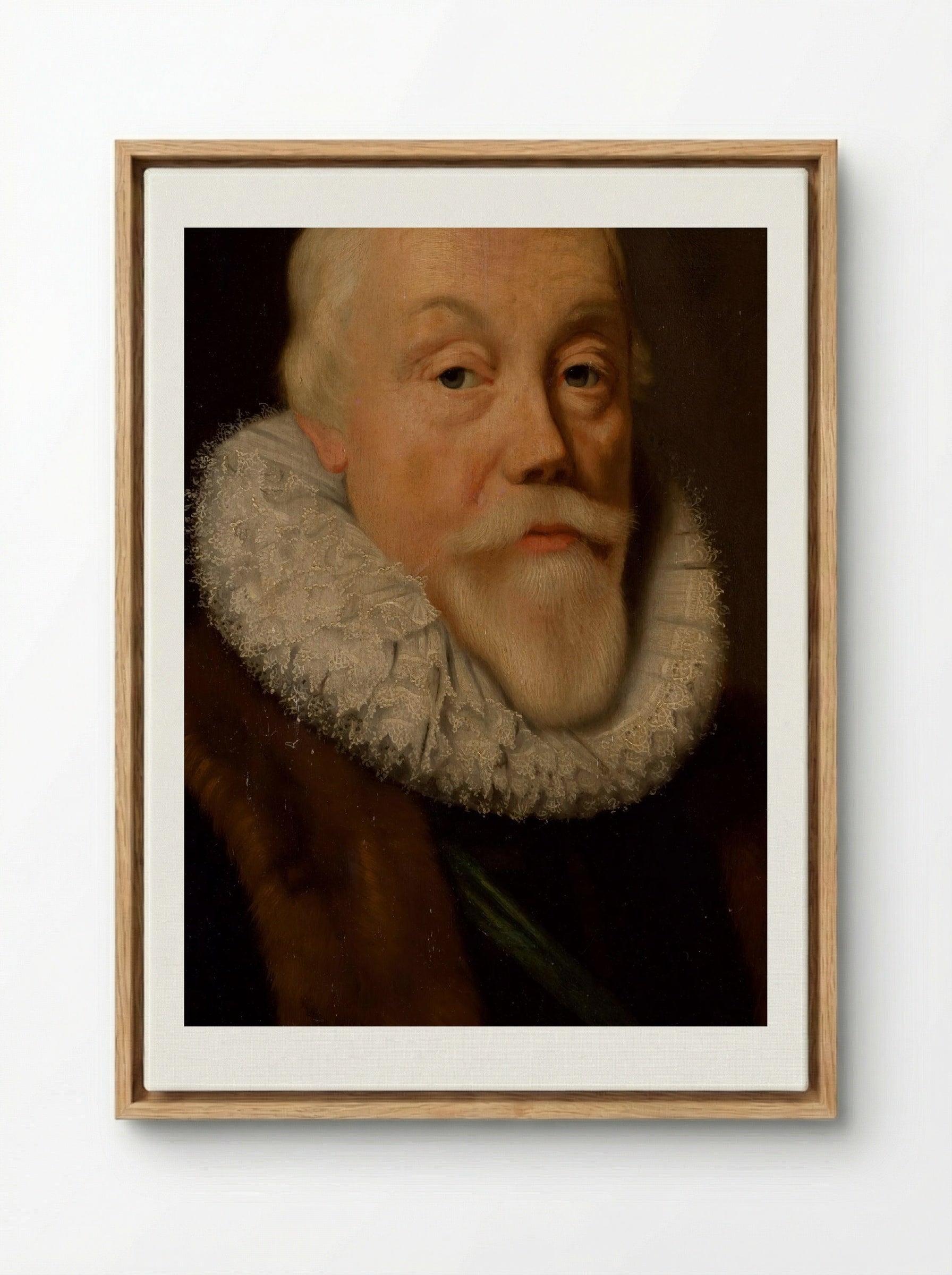 Portrait of a Nobleman, Aged 58 - Michiel Jansz. van Mierevelt - Framed Canvas Wood