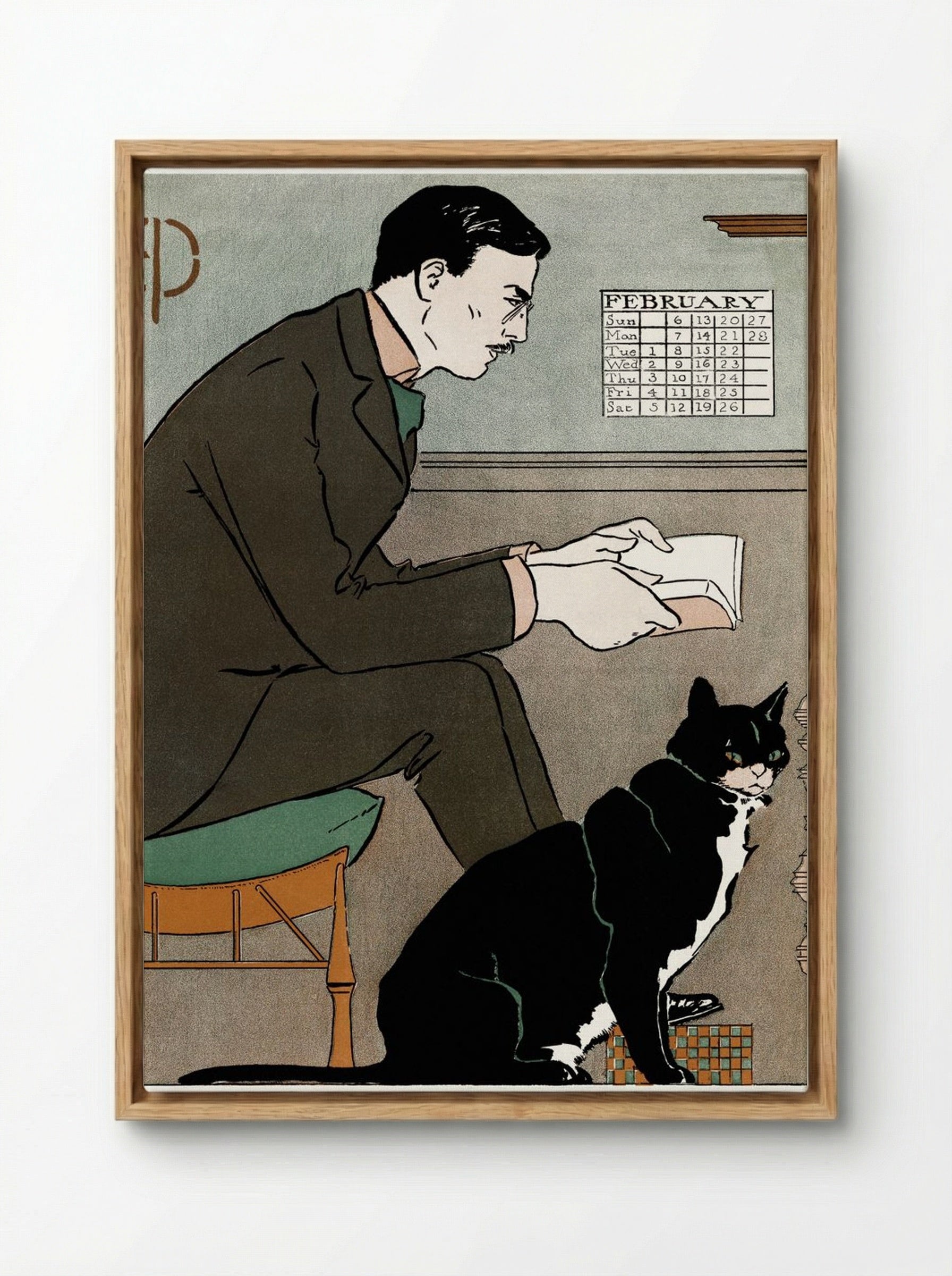 Self-Portrait - Edward Penfield - Framed Canvas Wood