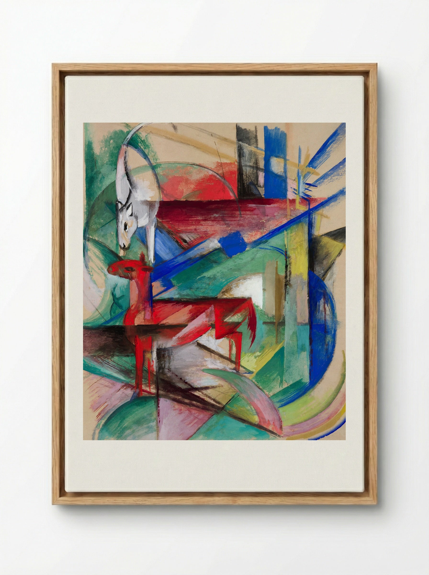 Landscape with Animals - Franz Marc - Framed Canvas Wood