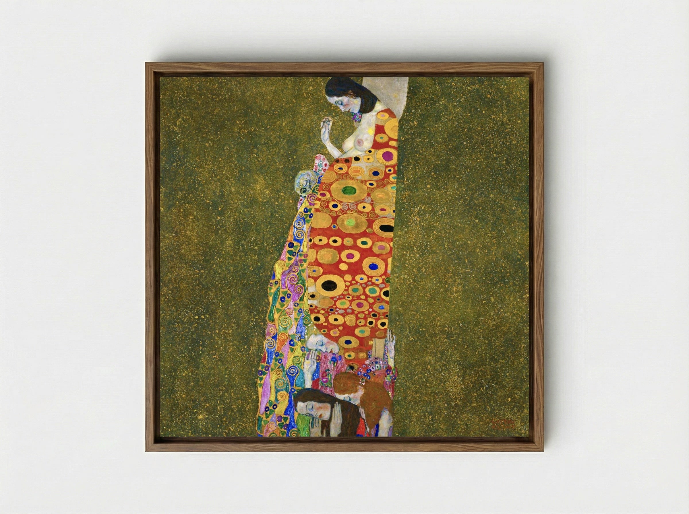 Hope II - Gustav Klimt - Framed Canvas Wood