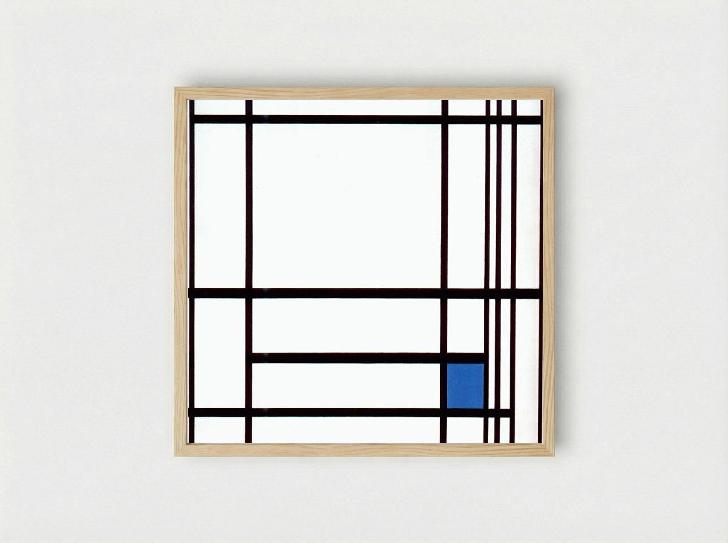 Composition with Blue - Piet Mondrian - Framed Print Wood