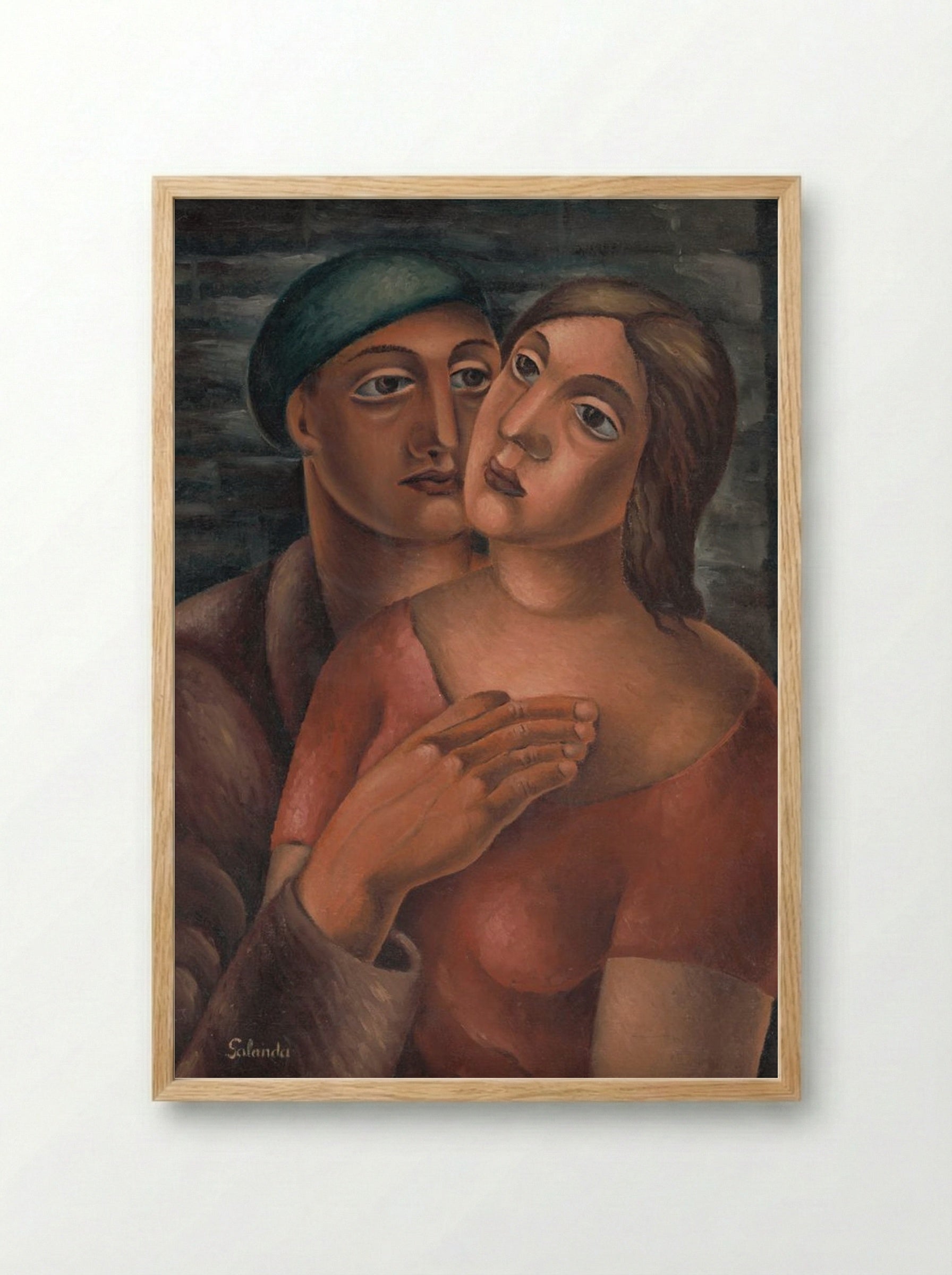 Lovers - Mikuláš Galanda - Framed Print Wood