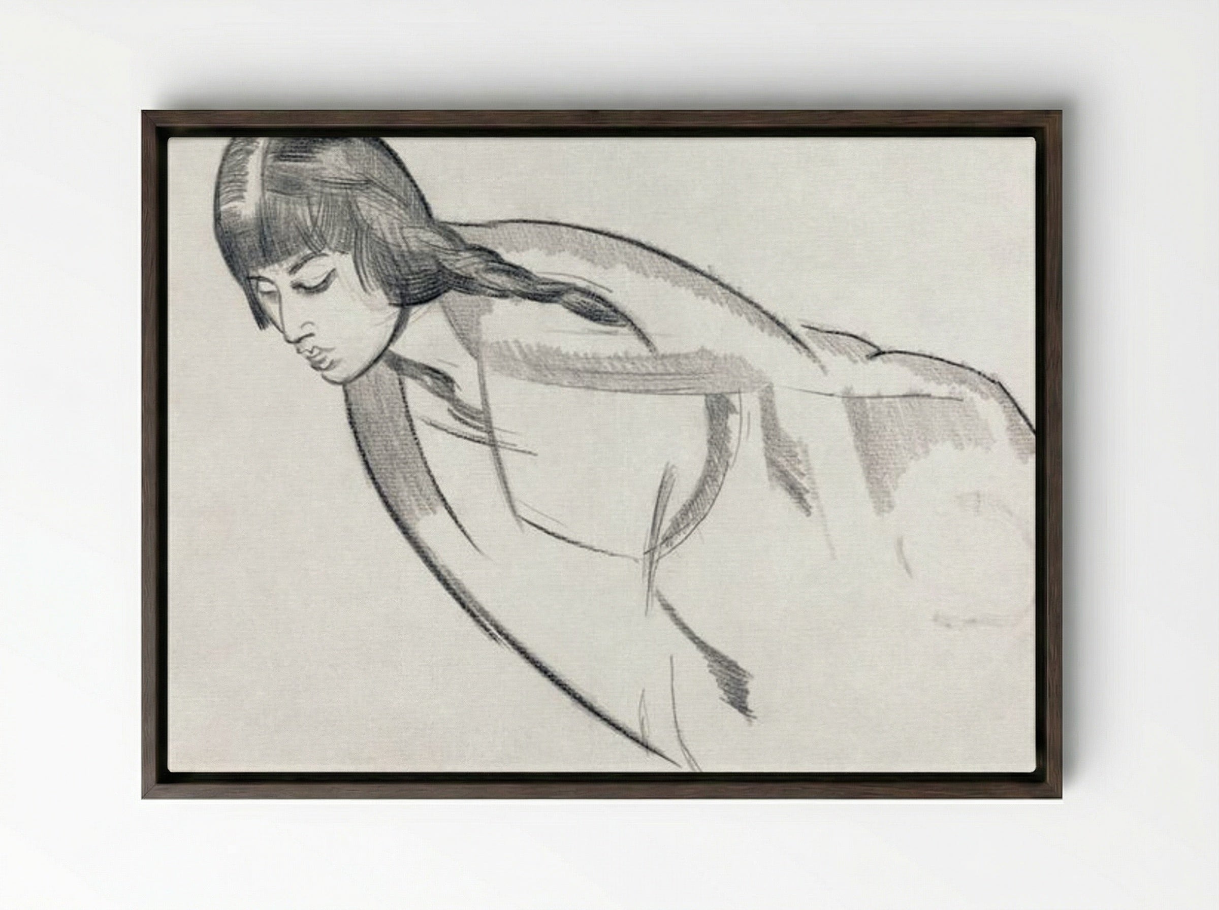 Study of Mrs. Nash - Paul Nash - Framed Canvas Dark Wood