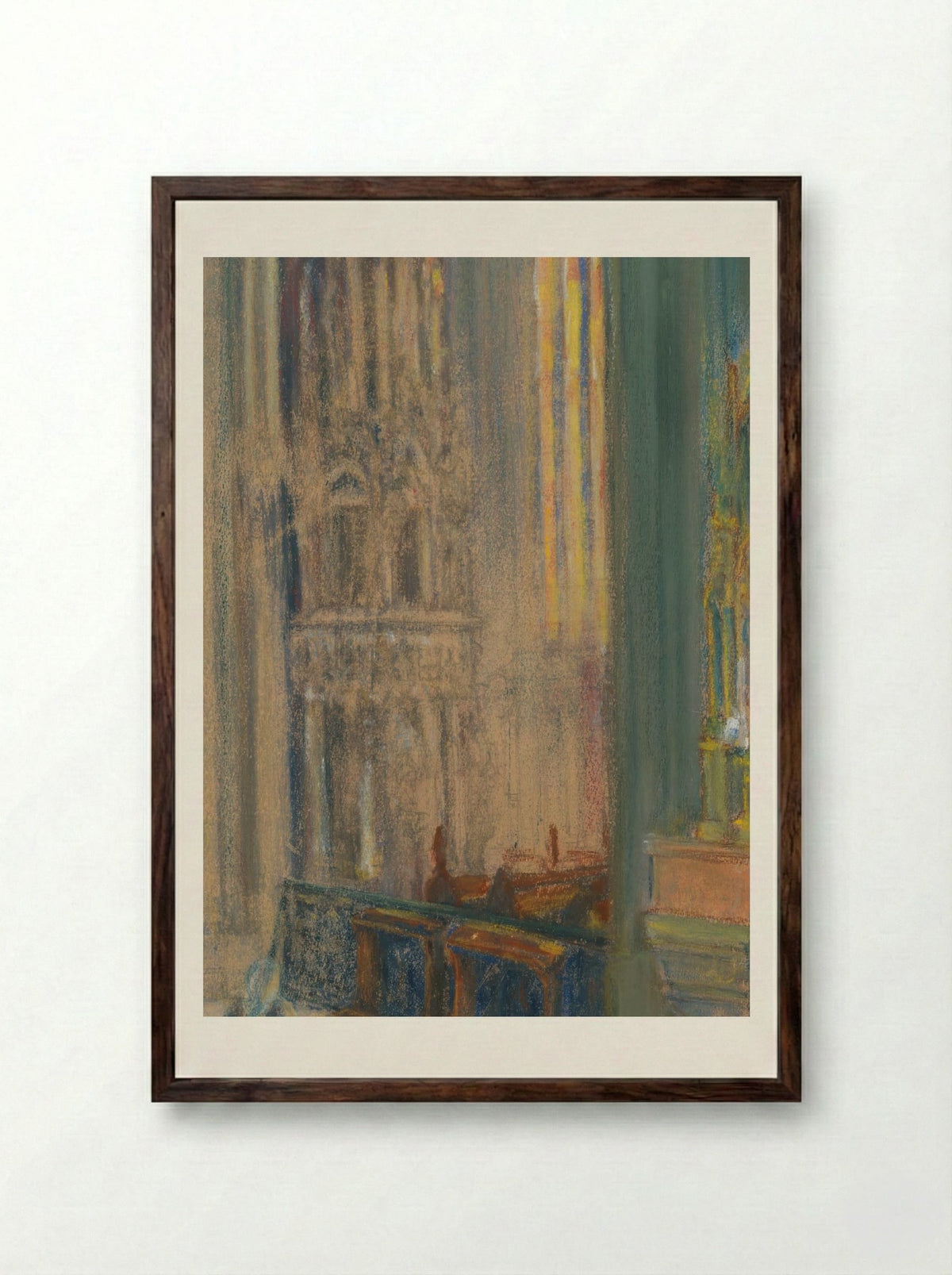 Interior of Košice Cathedral - Konstantin Bauer - Framed Print Dark Wood