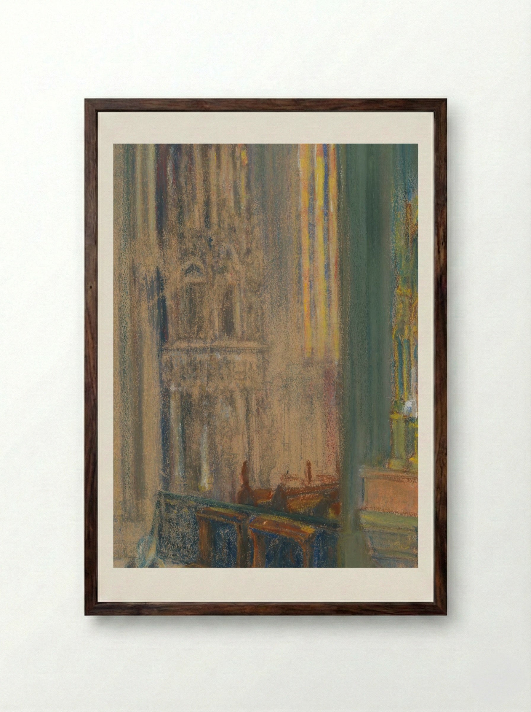 Interior of Košice Cathedral - Konstantin Bauer - Framed Print Dark Wood